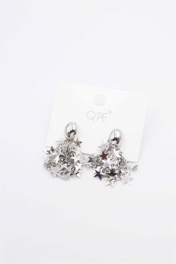 Yıldız Pullu Küpe - Gümüş