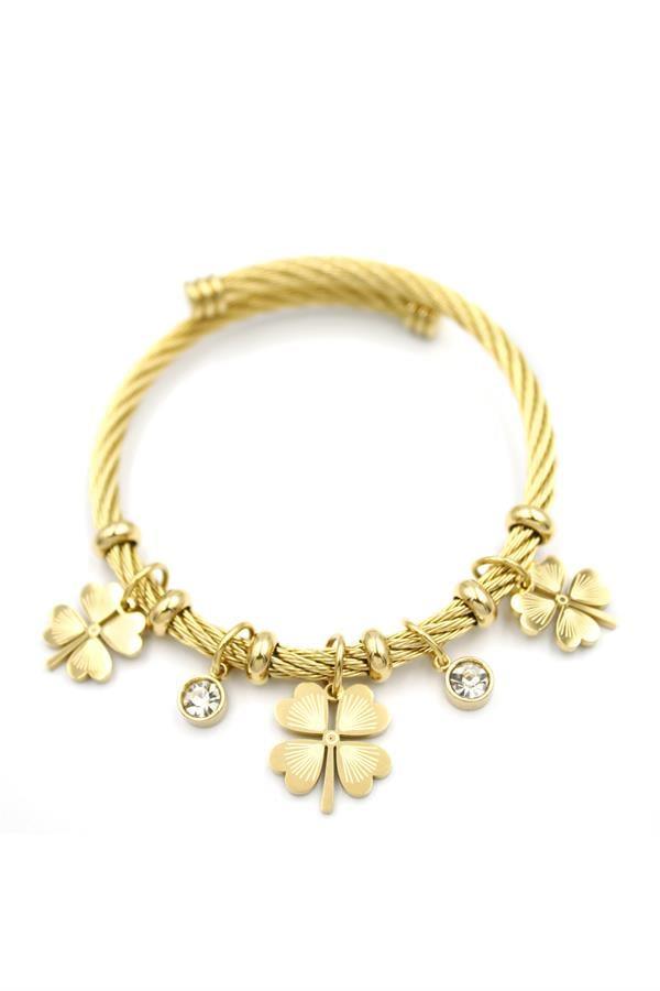 Yonca Charm Bilezik - Altın