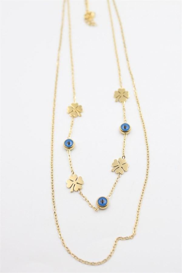 Yonca Nazar Kolye - Altın