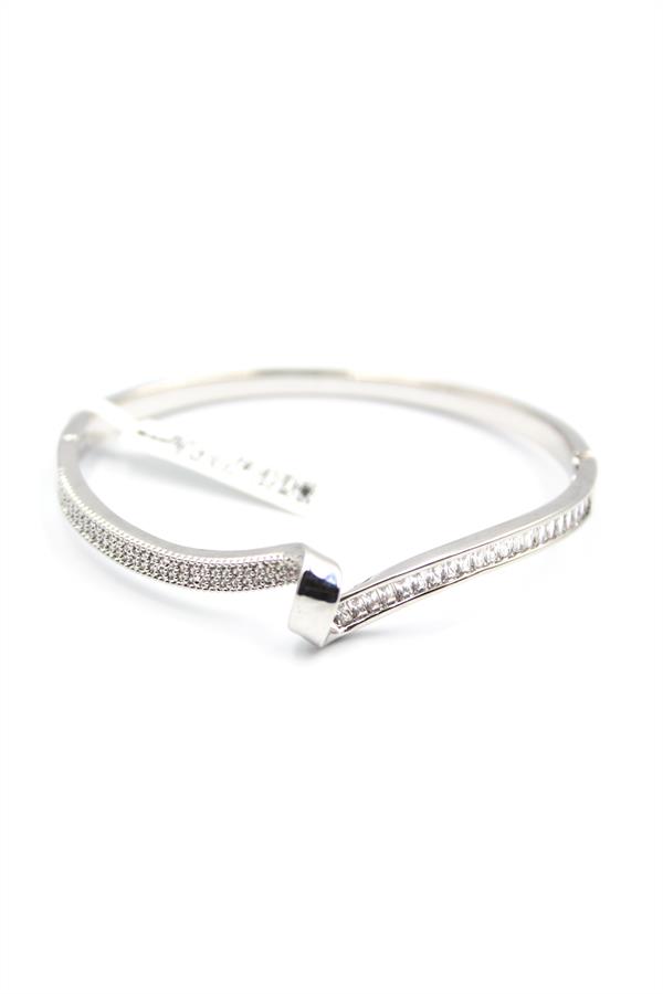Zirkon Taşlı Bilezik - Gümüş