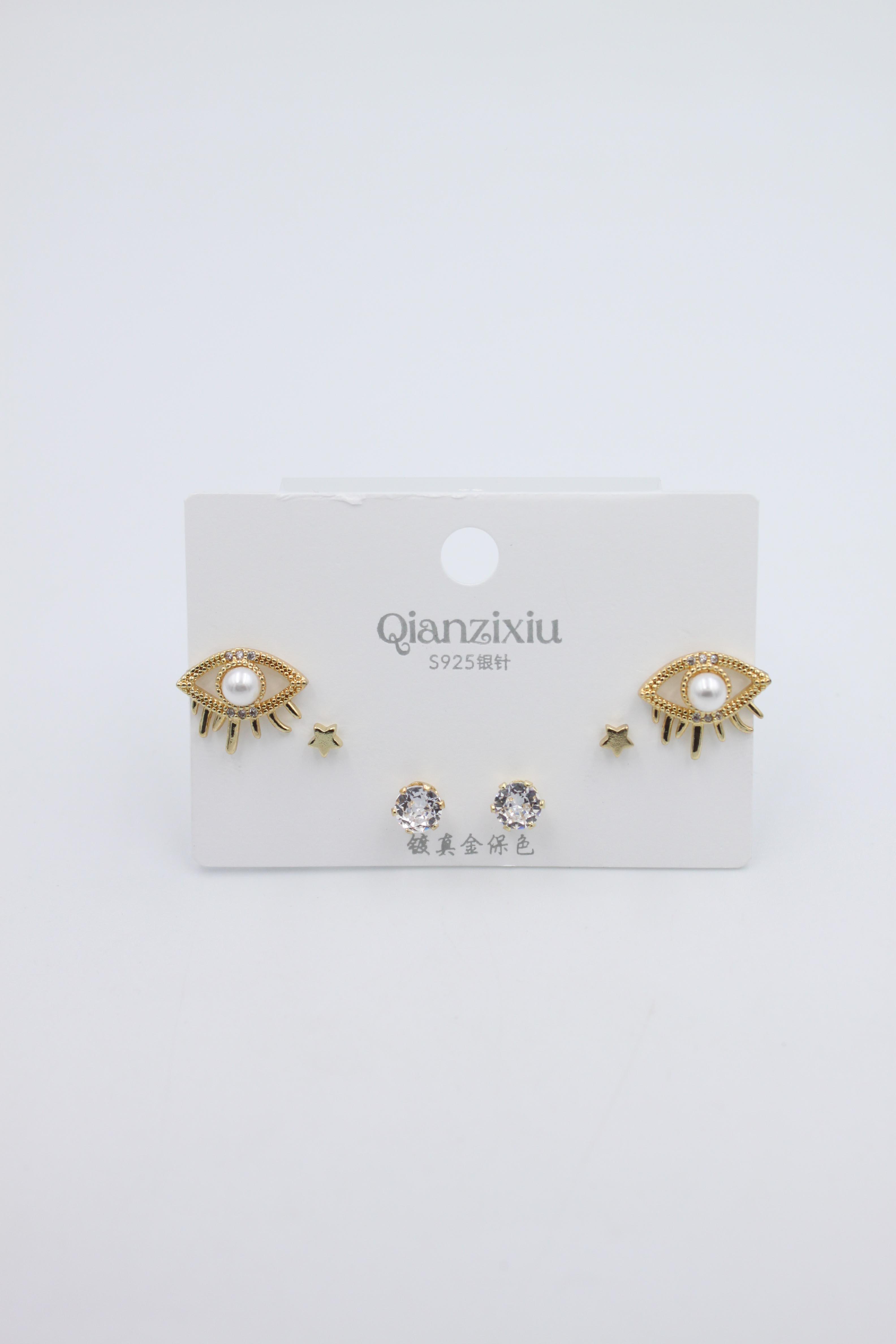 Çoklu Set Küpe - Altın