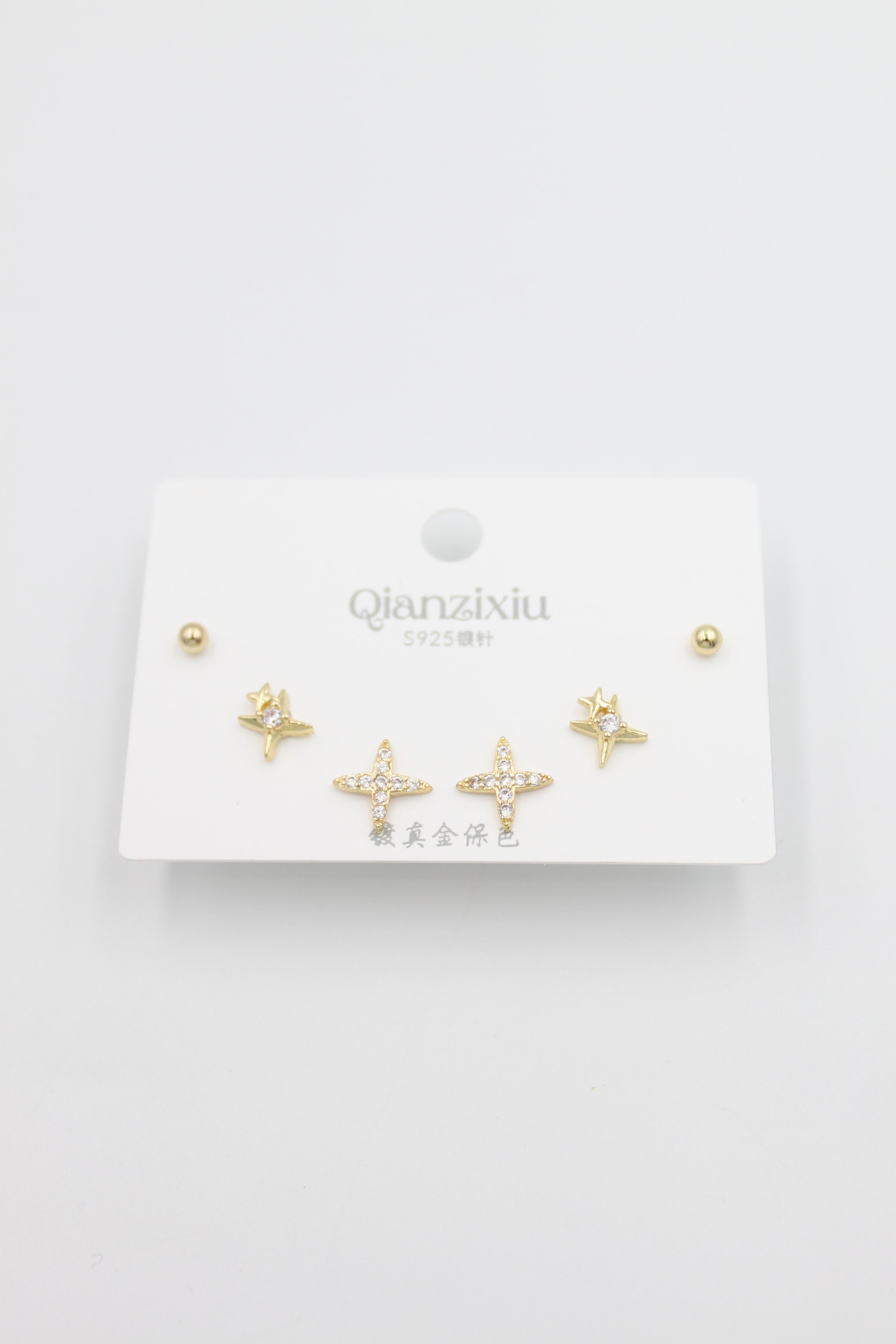 Çoklu Set Küpe - Altın - Toptan Takı