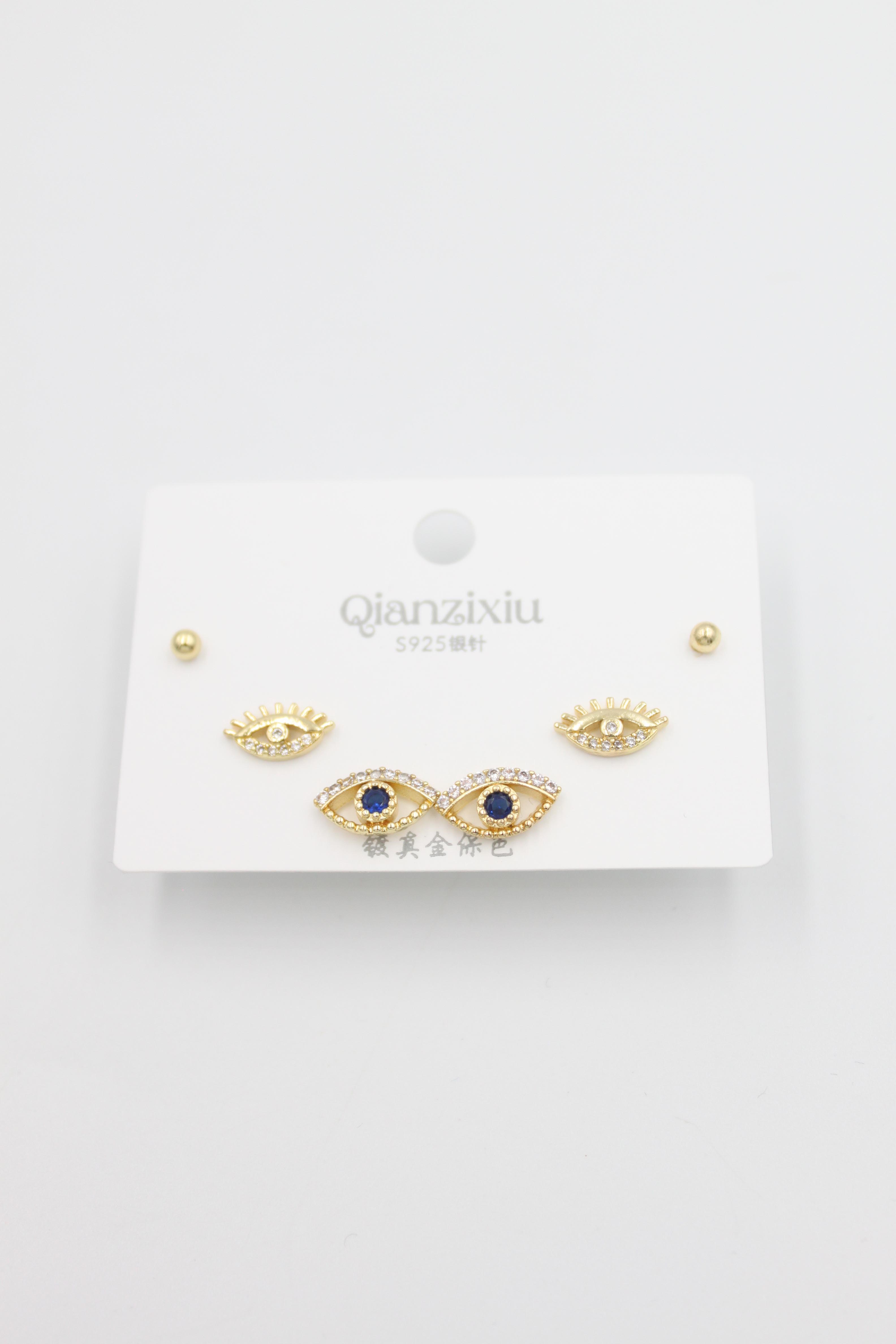 Çoklu Set Küpe - Altın - Toptan Takı