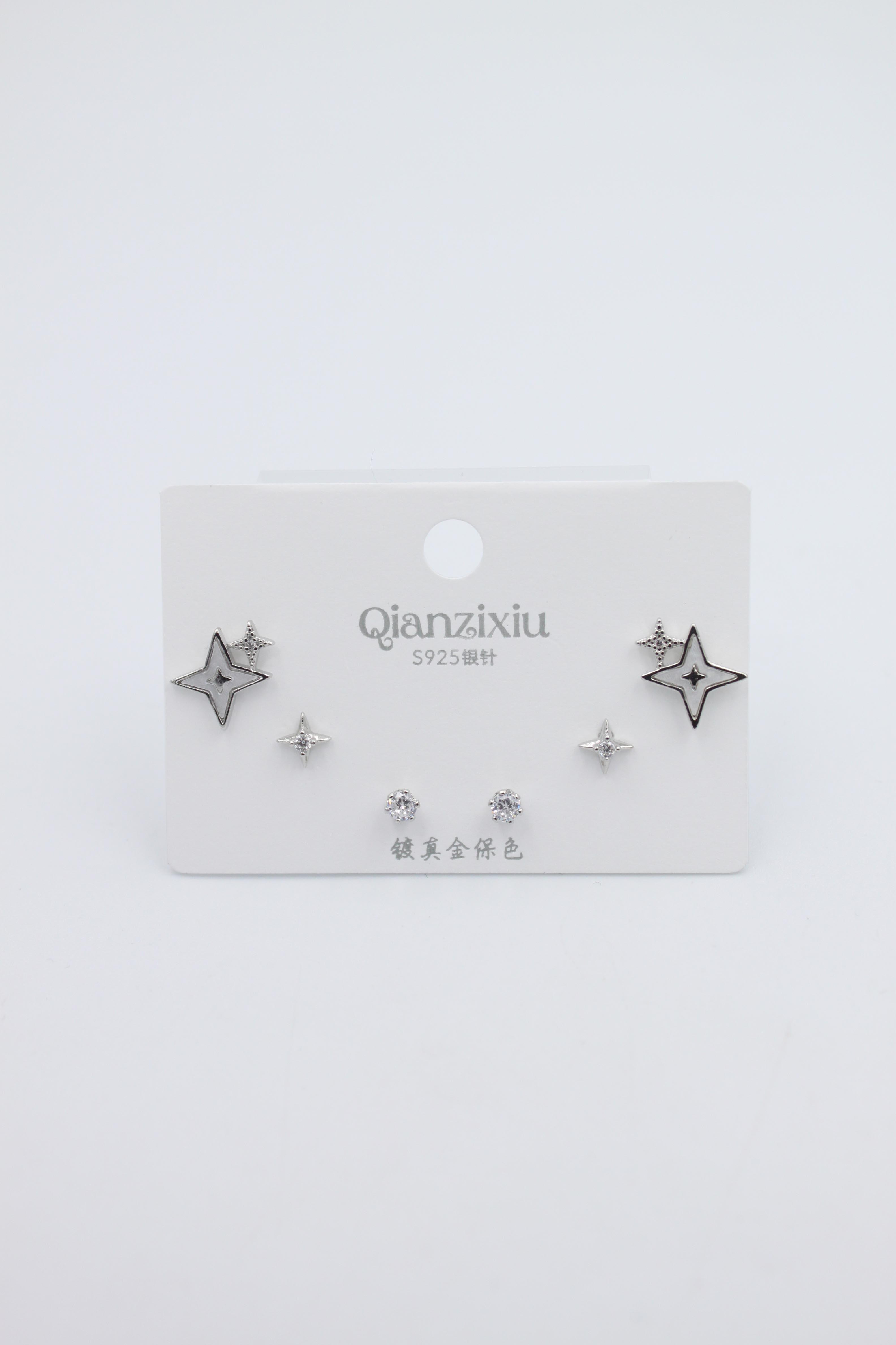 Çoklu Set Küpe - Gümüş