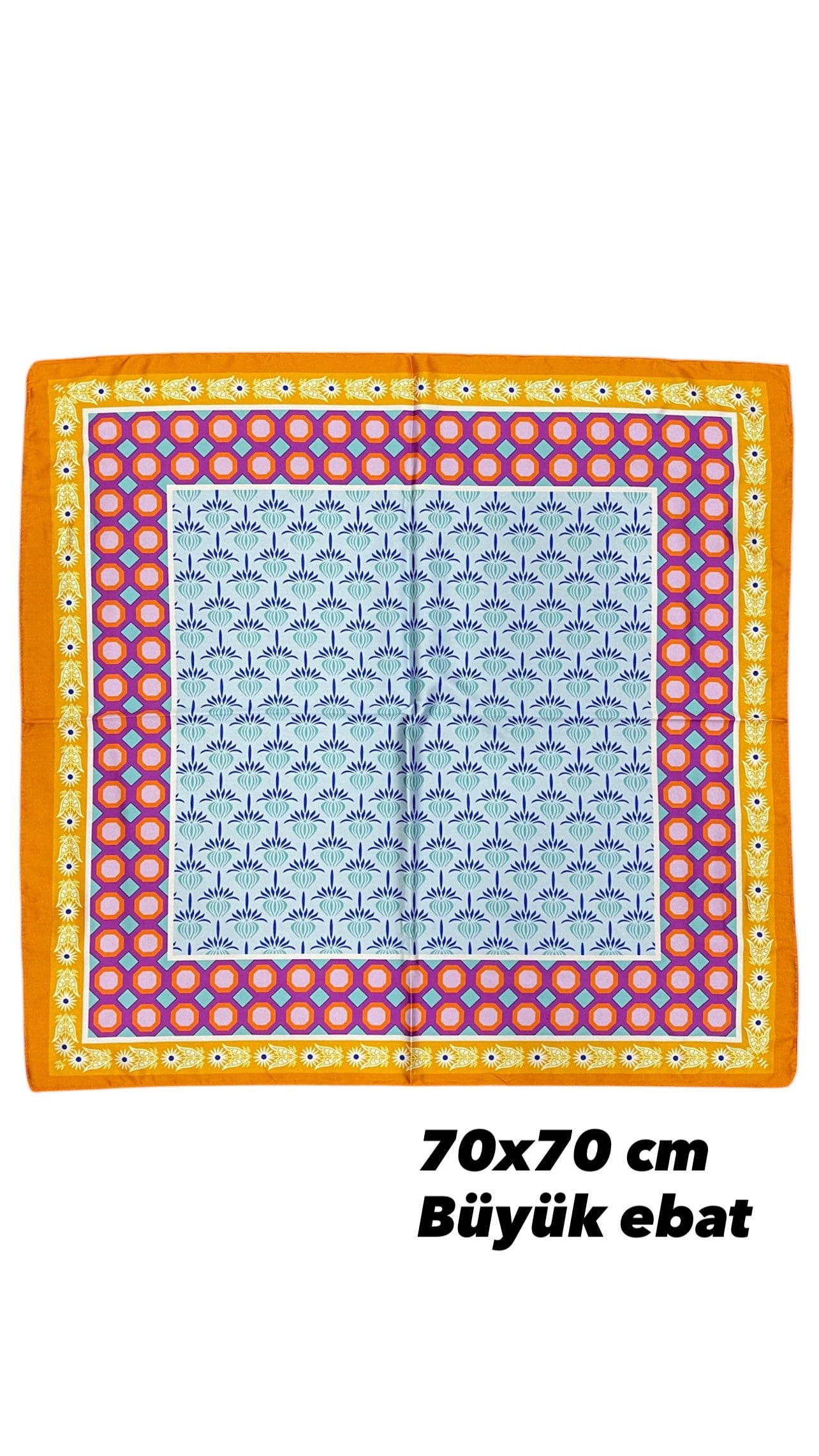 Desenli Fular 70X70 - ÇOK RENKLİ - Toptan Takı