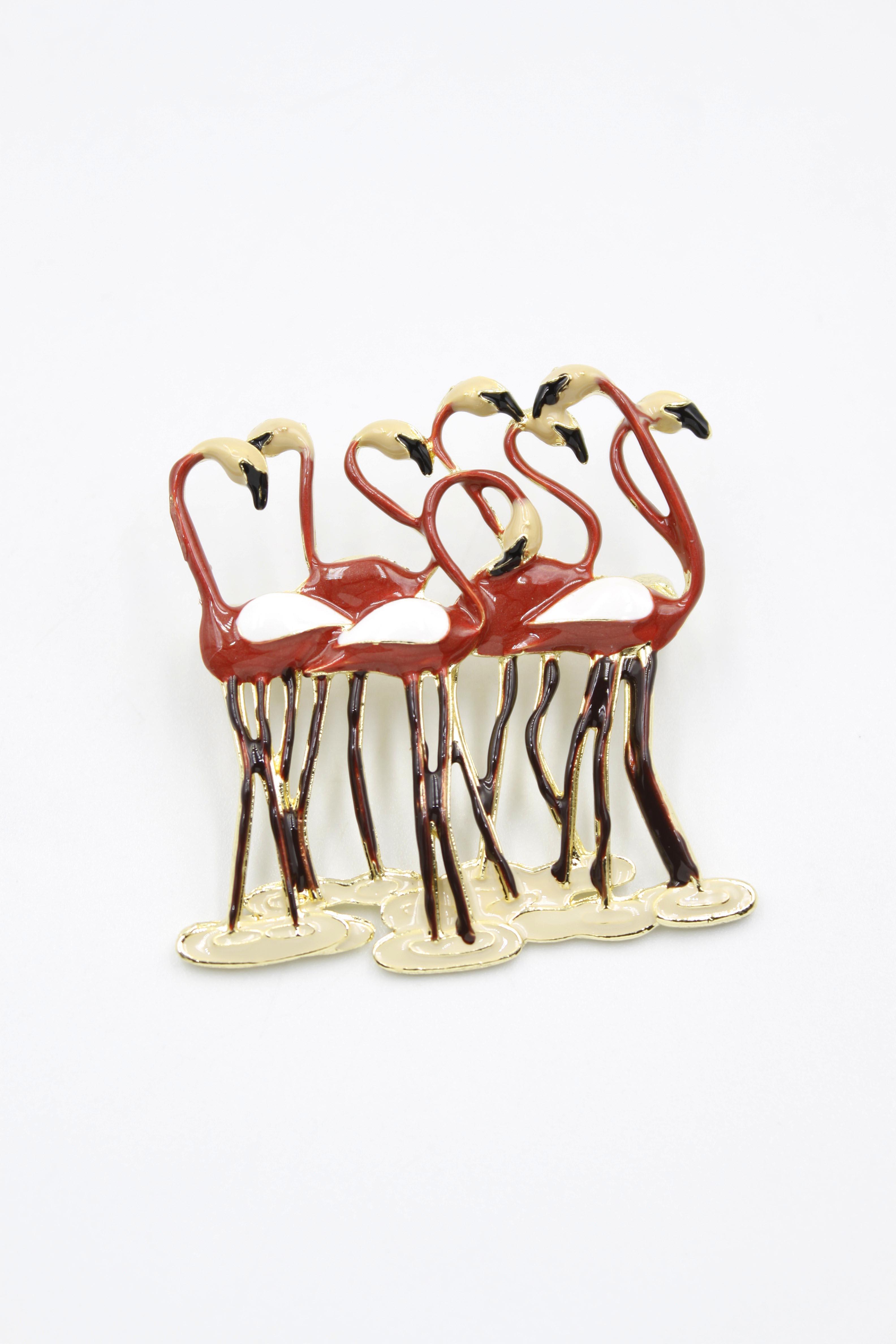 Flamingo Broş - Kırmızı