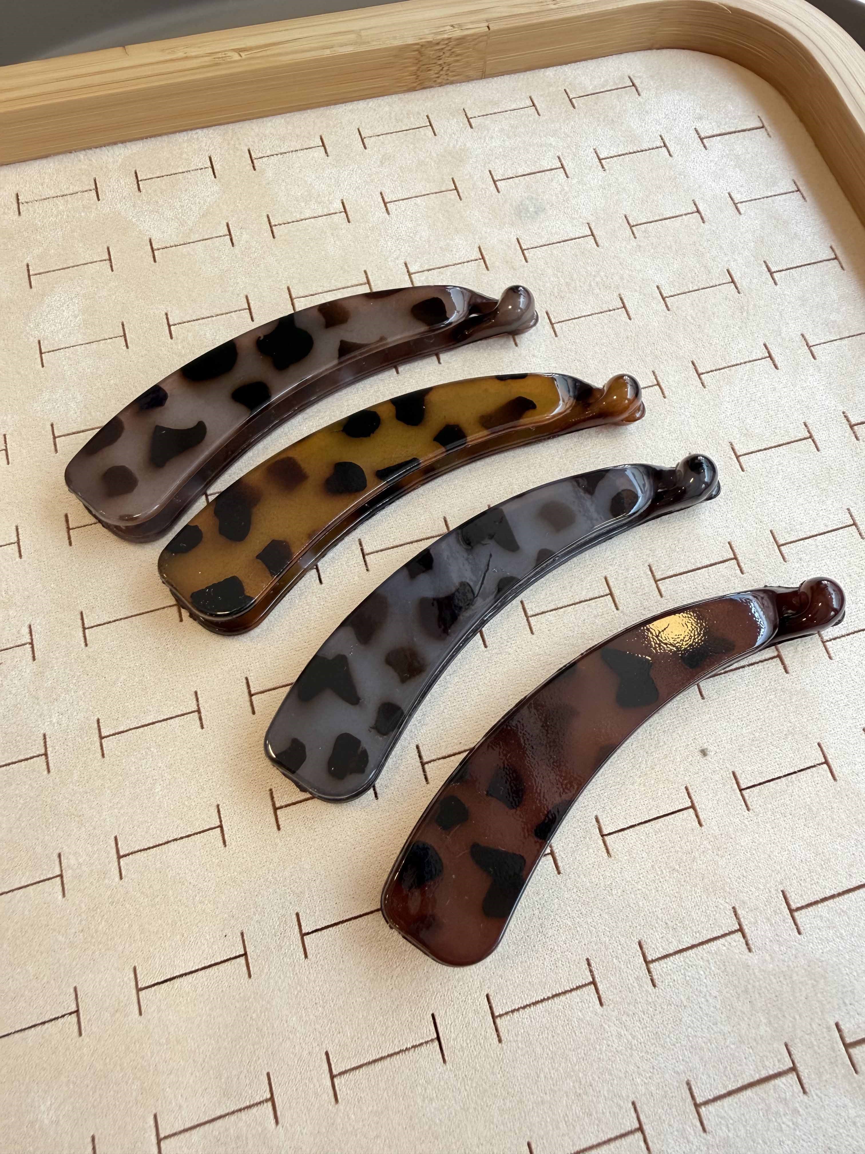 12'li Leopar Muz Toka 10 cm - ÇOK RENKLİ - Toptan Takı