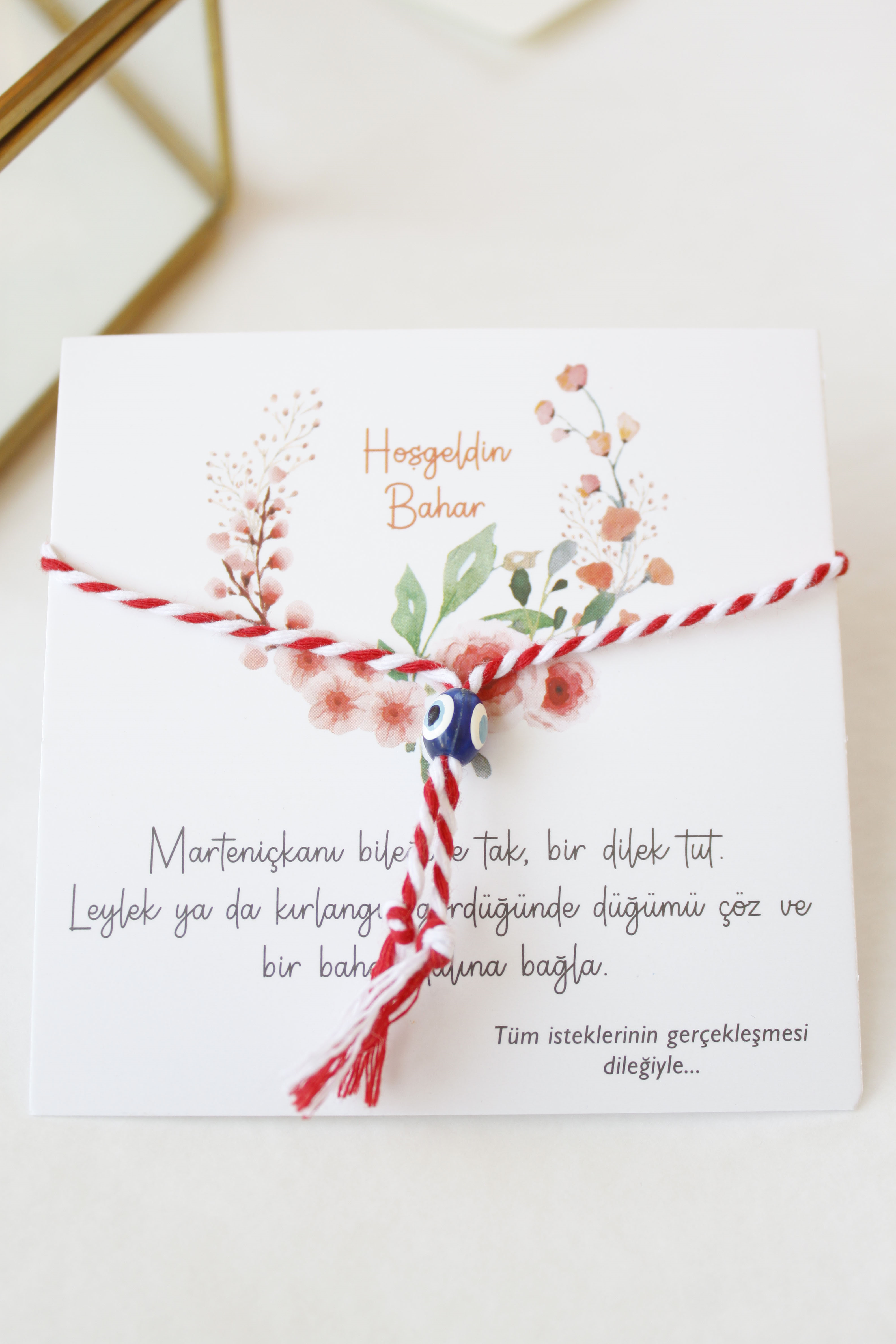 12'li Paket Marteniçka İp Bileklik - Kırmızı - Toptan Takı