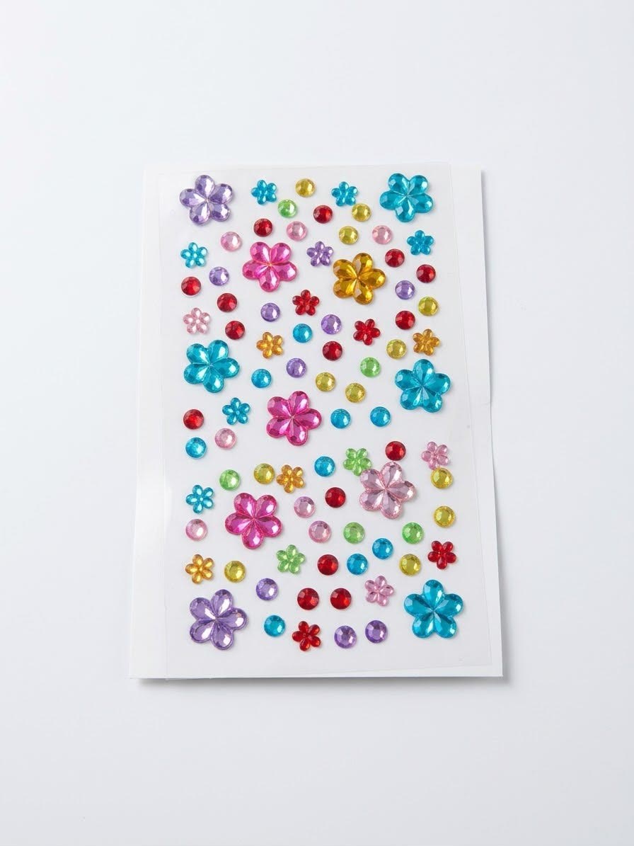 12'li Taşlı Bedazzling Sticker - ÇOK RENKLİ - Toptan Takı