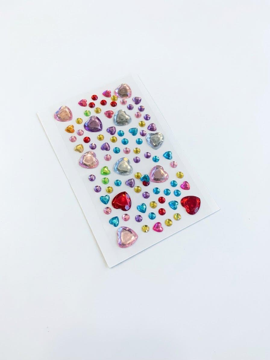 12'li Taşlı Bedazzling Sticker - ÇOK RENKLİ - Toptan Takı