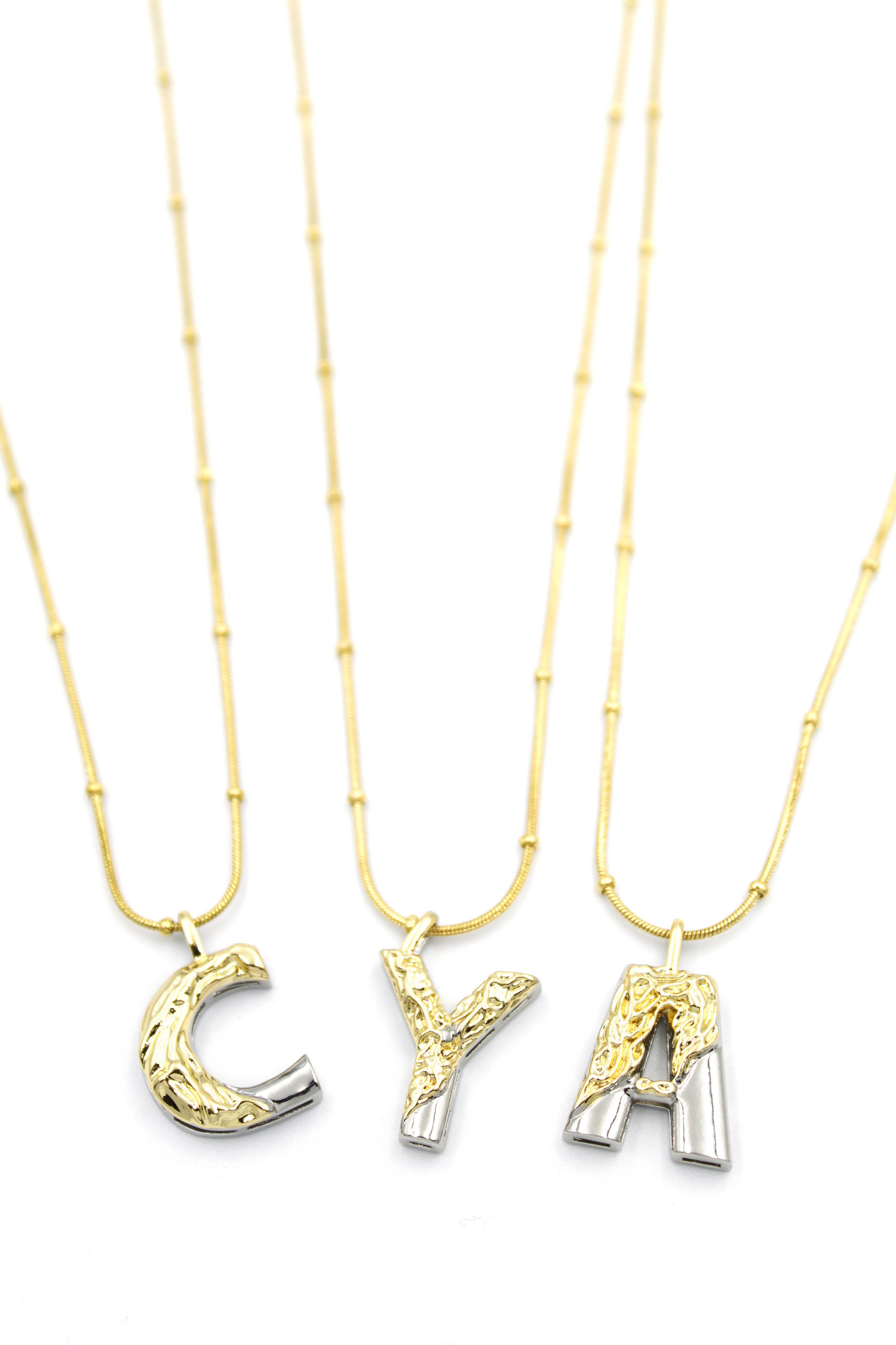 24'lü Harf Kolye - Altın
