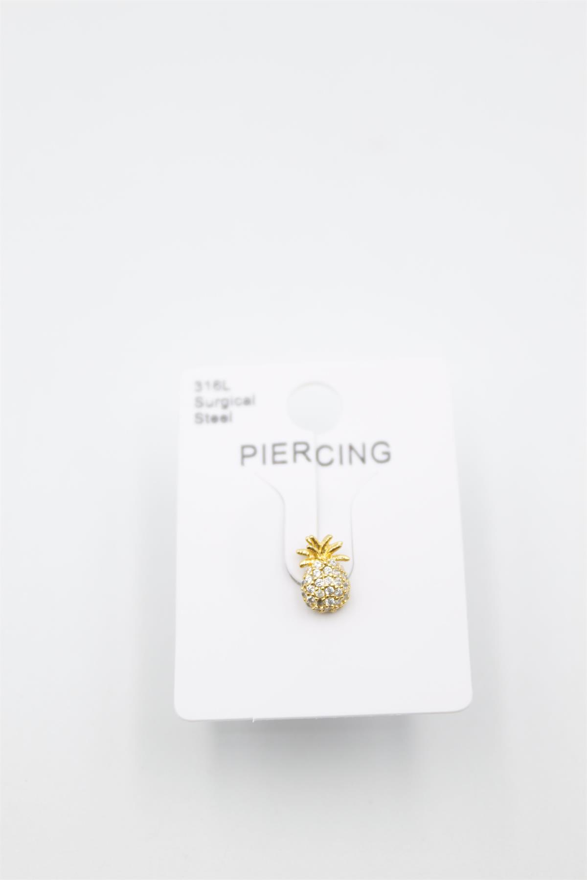 Ananas Tragus Küpe - Altın