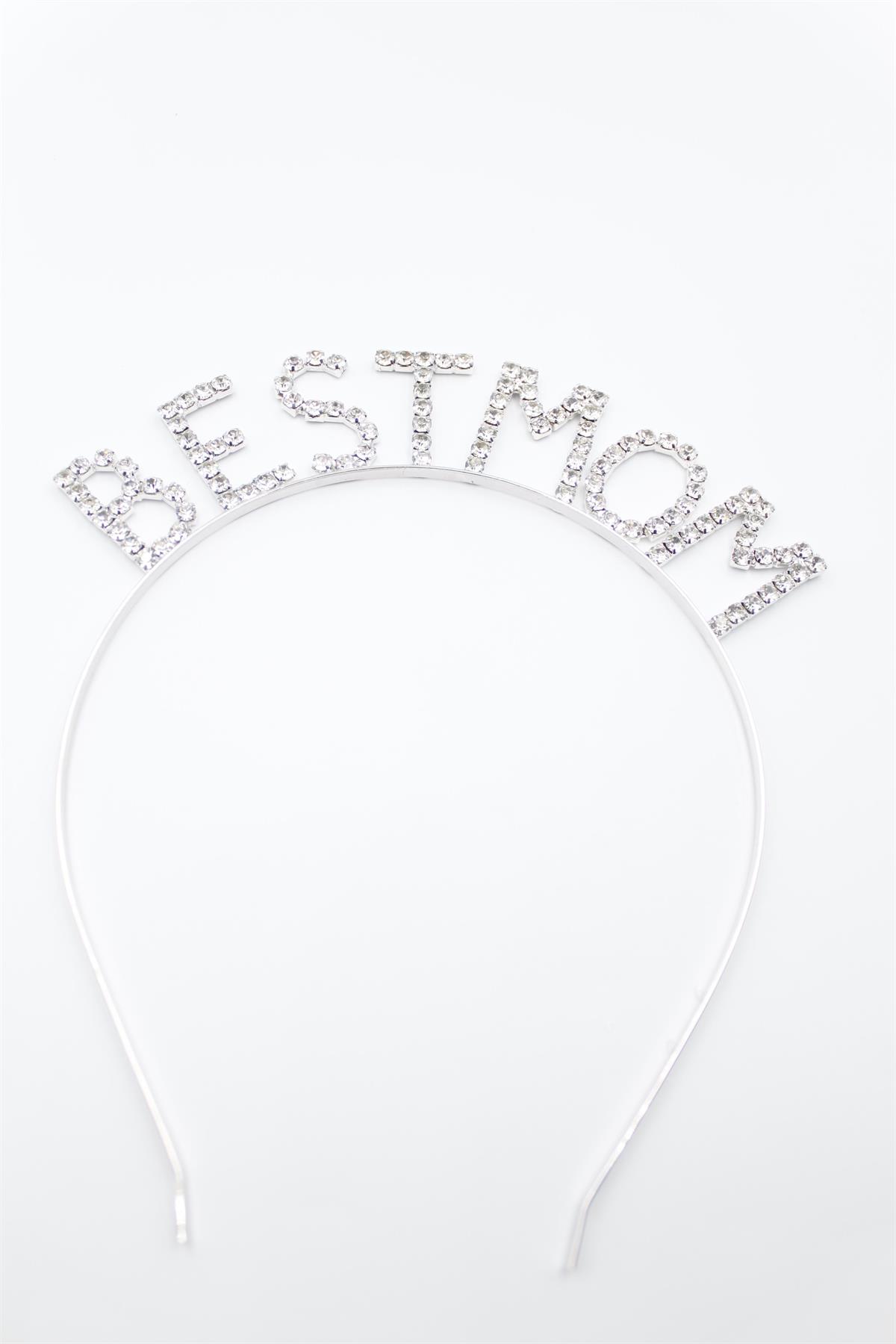 Best Mom Taşlı Taç - Gümüş