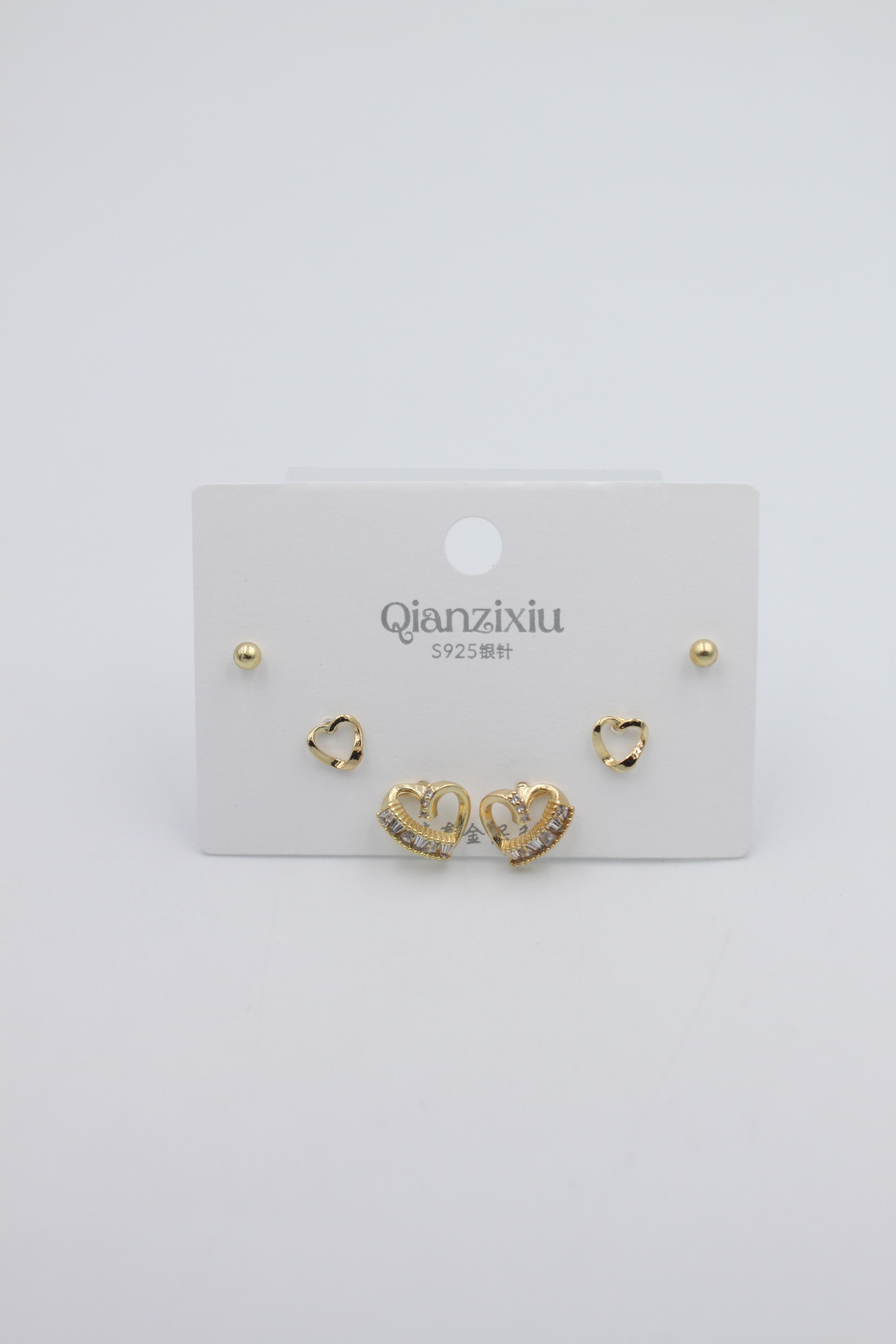 Çoklu Set Küpe - Altın