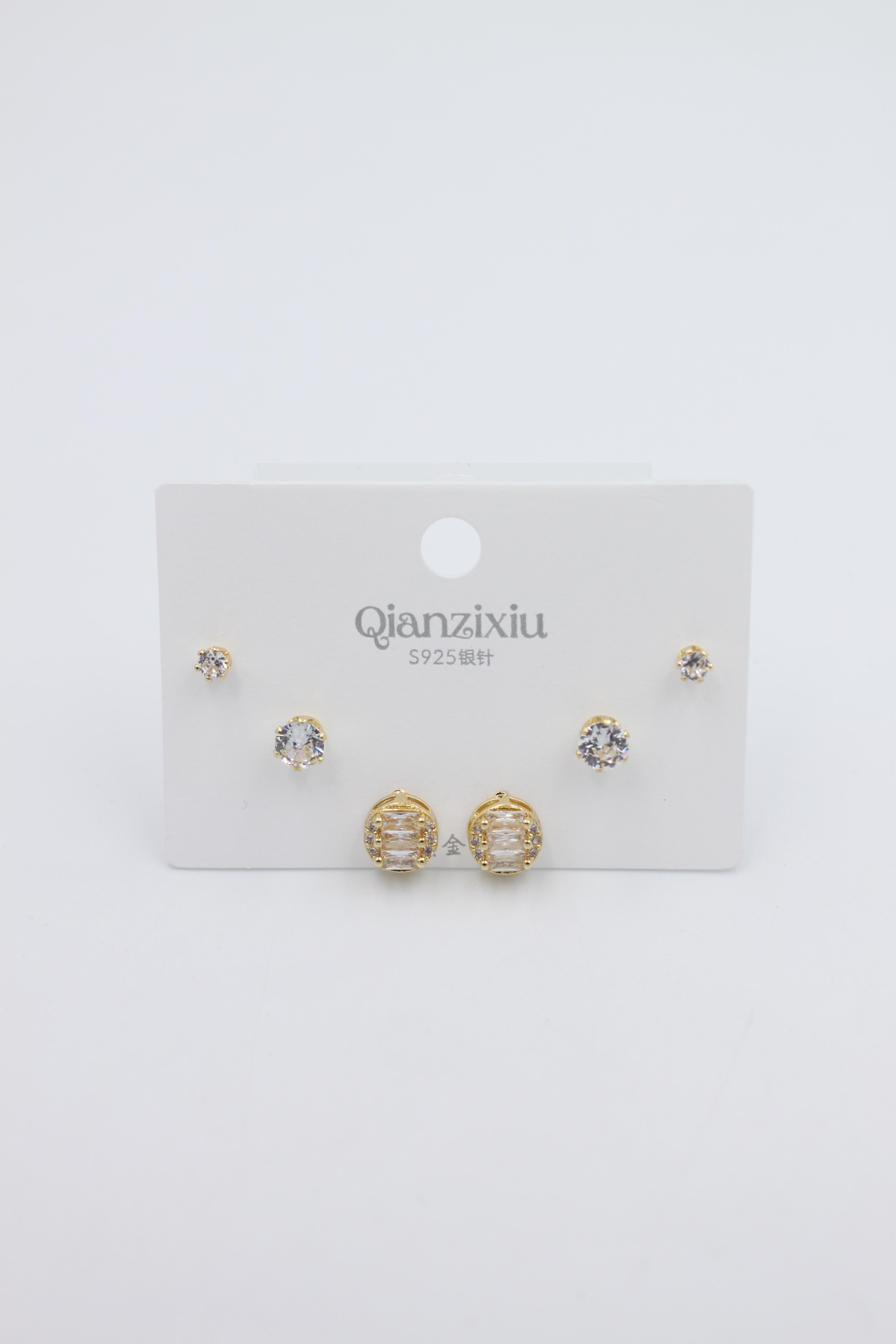 Çoklu Set Küpe - Altın