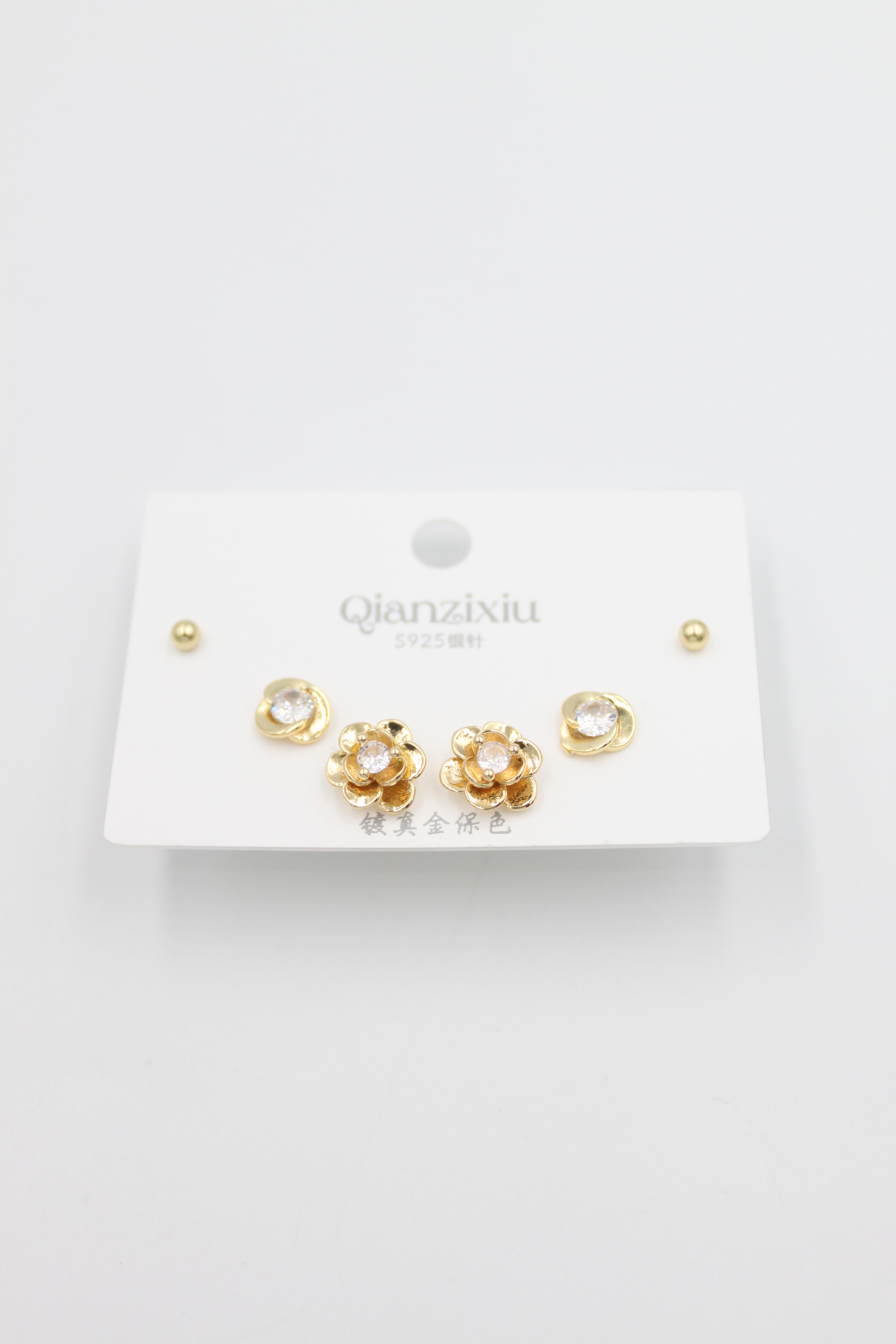 Çoklu Set Küpe - Altın - Toptan Takı