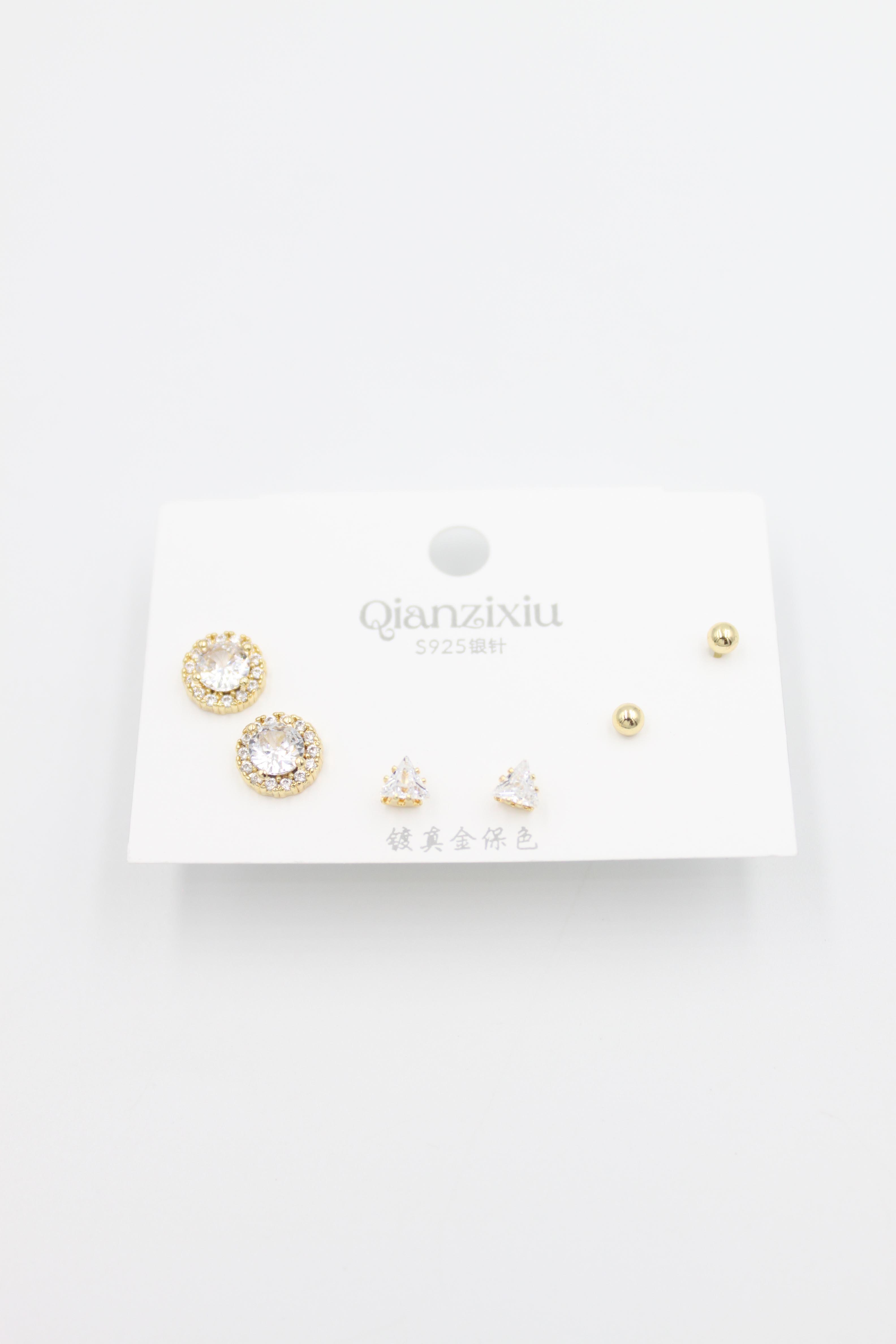 Çoklu Set Küpe - Altın - Toptan Takı