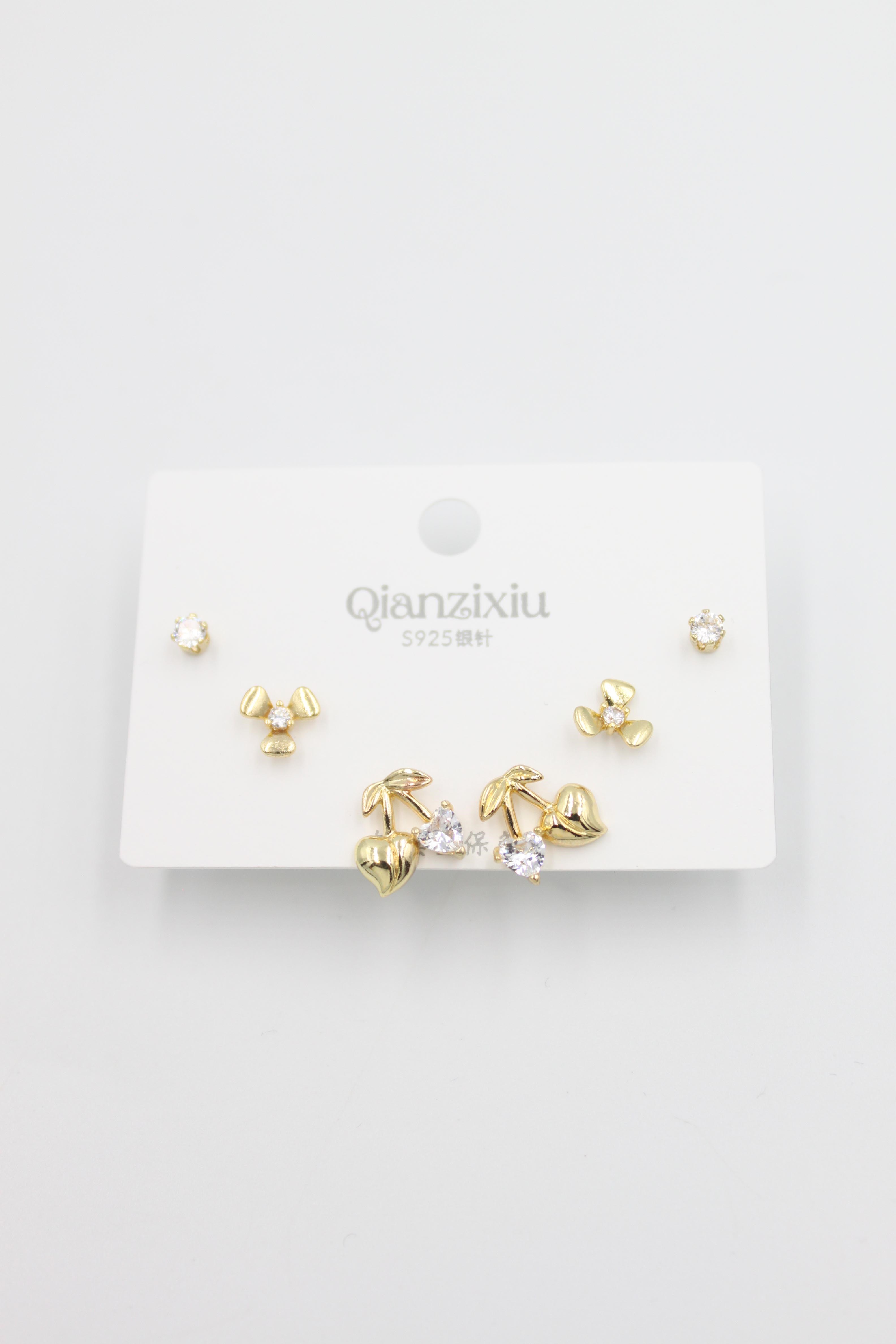 Çoklu Set Küpe - Altın - Toptan Takı