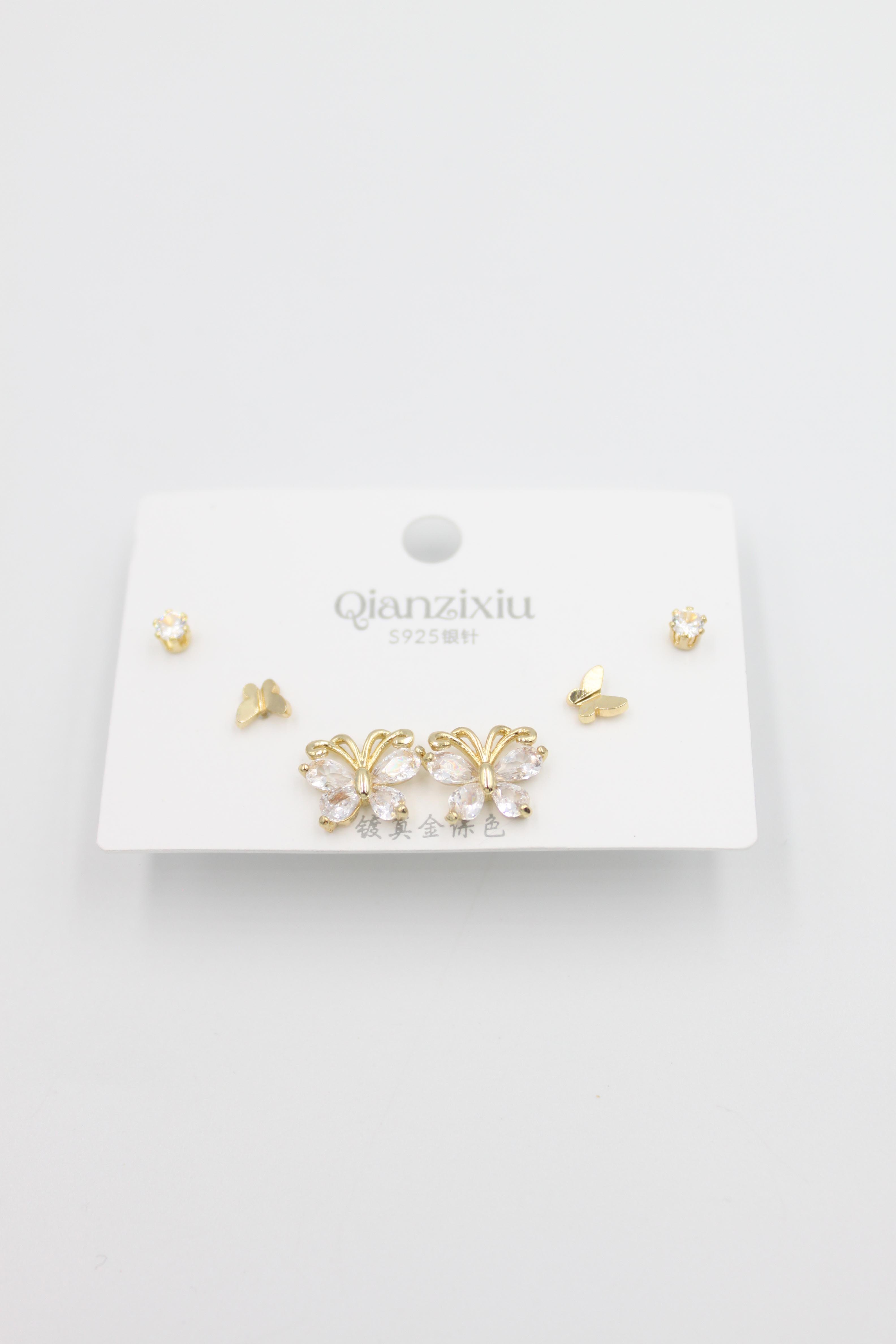 Çoklu Set Küpe - Altın - Toptan Takı