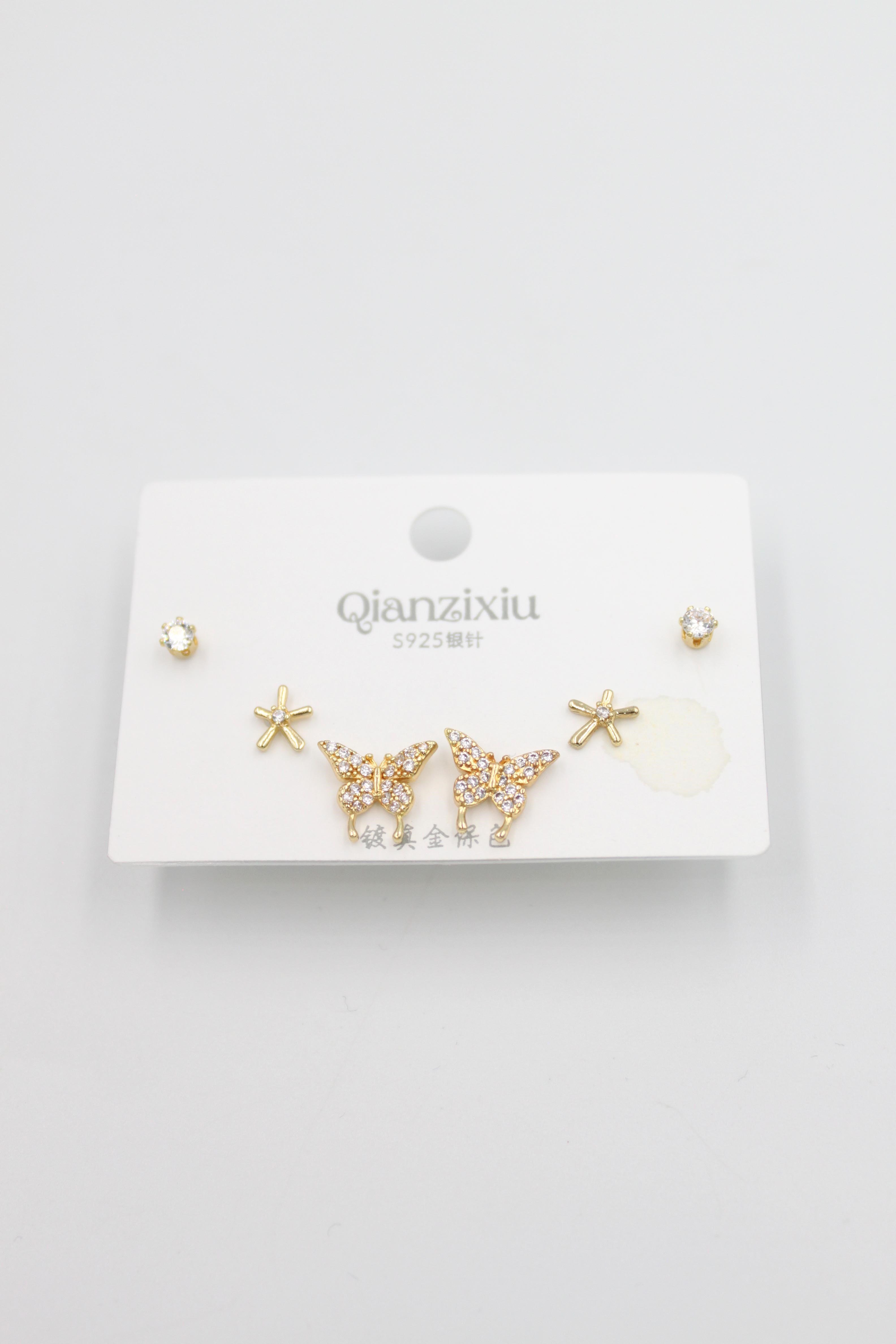 Çoklu Set Küpe - Altın - Toptan Takı