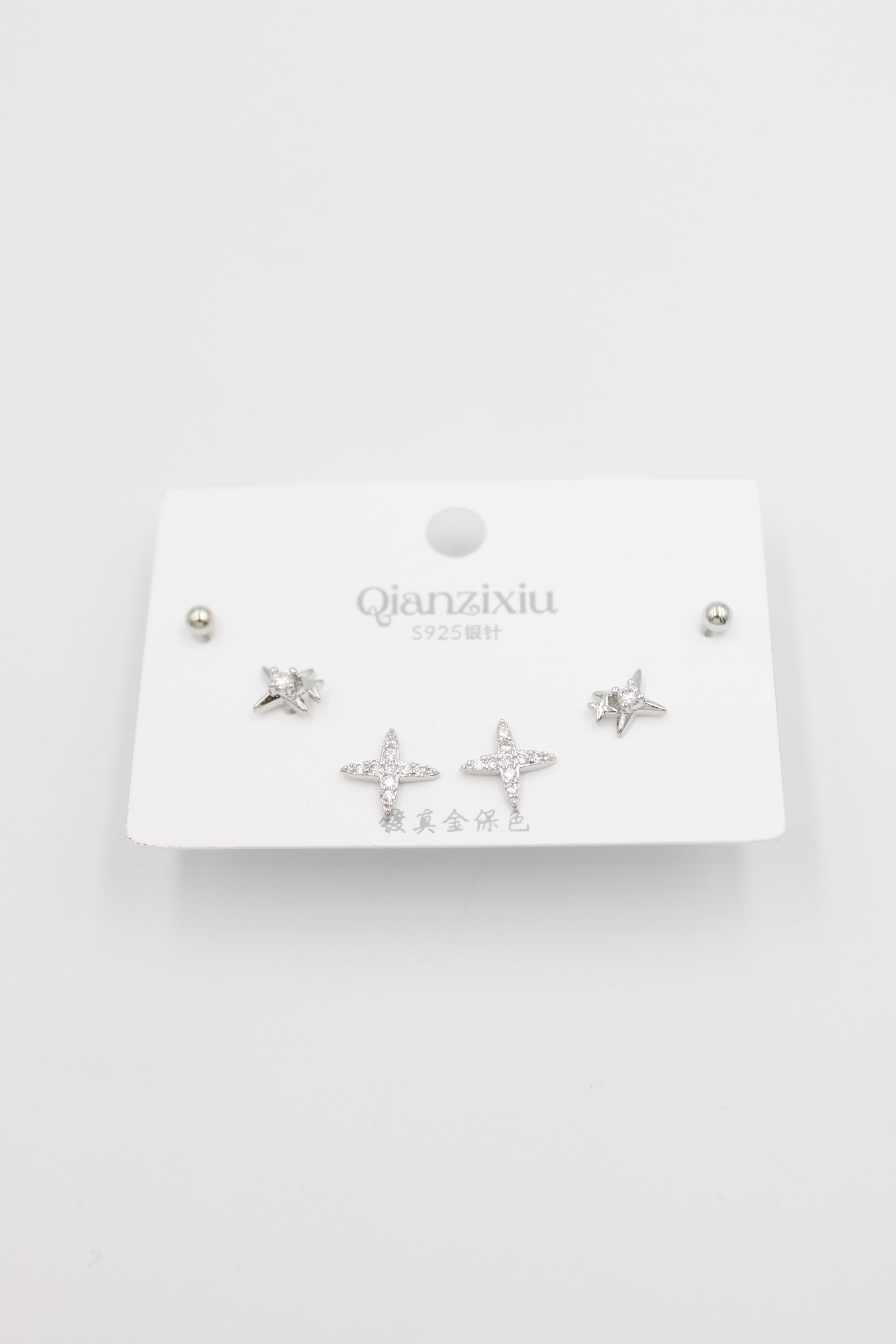 Çoklu Set Küpe - Gümüş - Toptan Takı