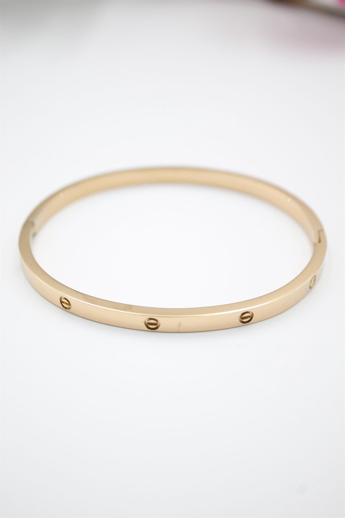 CRT Model İnce Taşsız Çelik Bilezik (60mm) - Rose