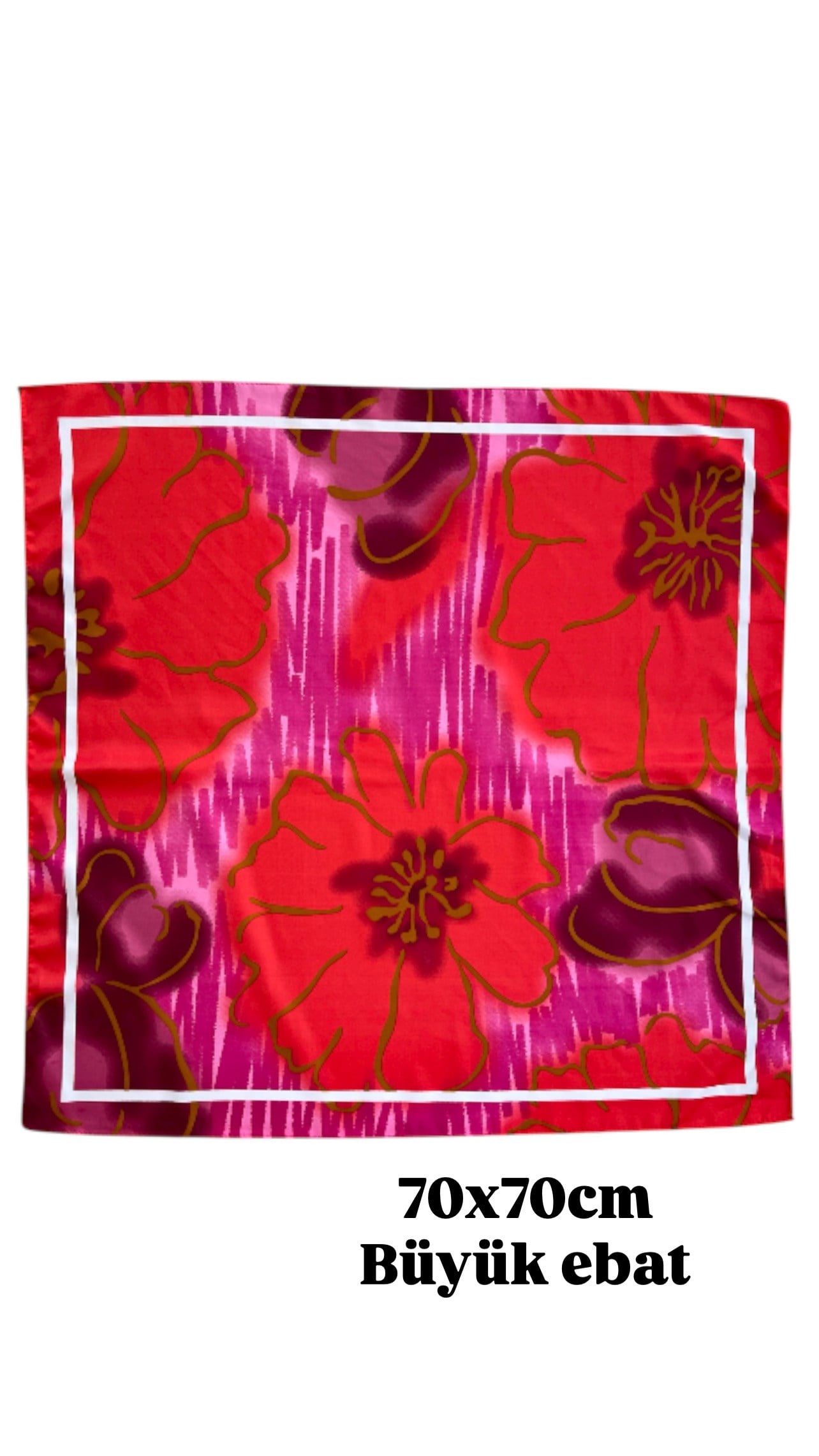 Desenli Fular 70X70CM - ÇOK RENKLİ - Toptan Takı