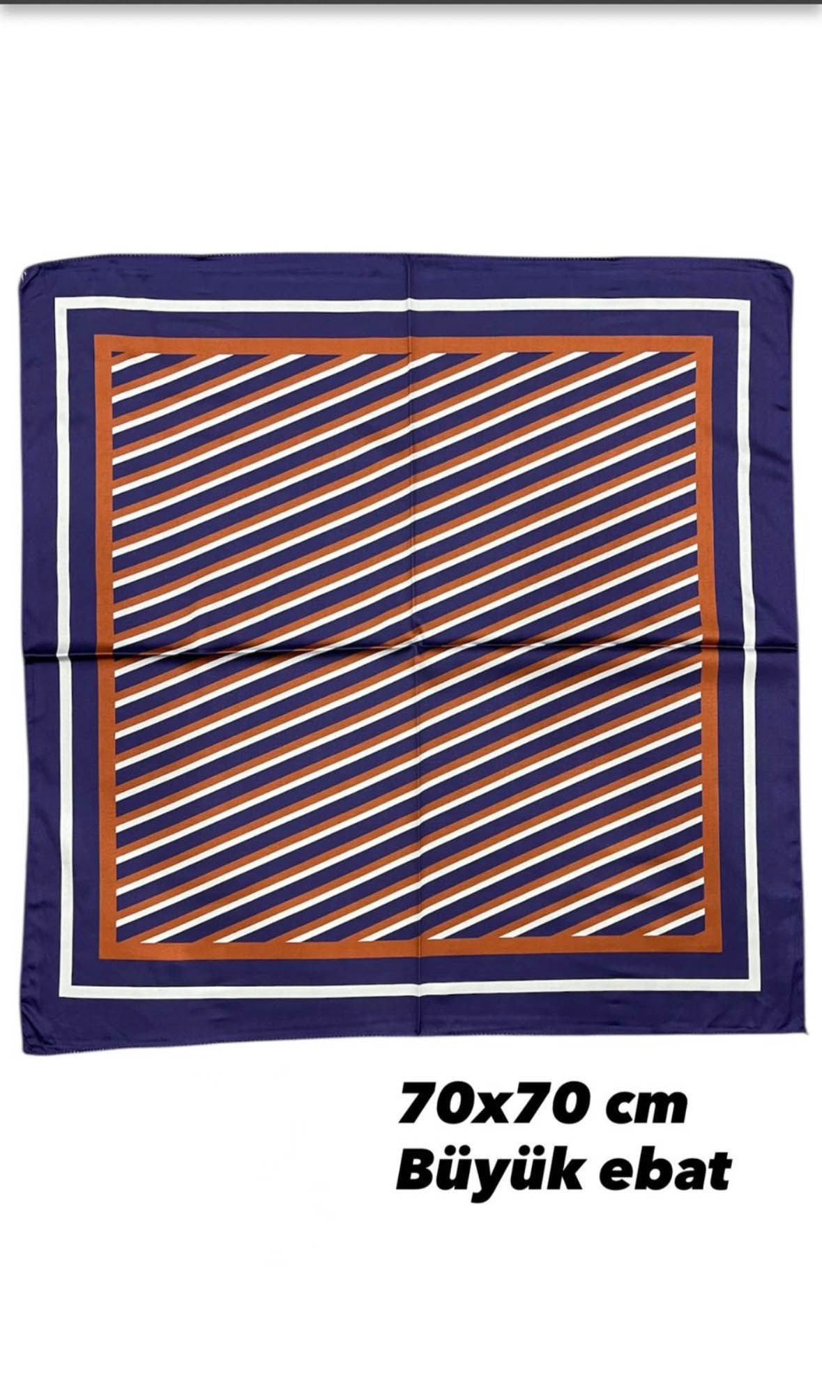 Desenli Fular 70x70cm - ÇOK RENKLİ - Toptan Takı