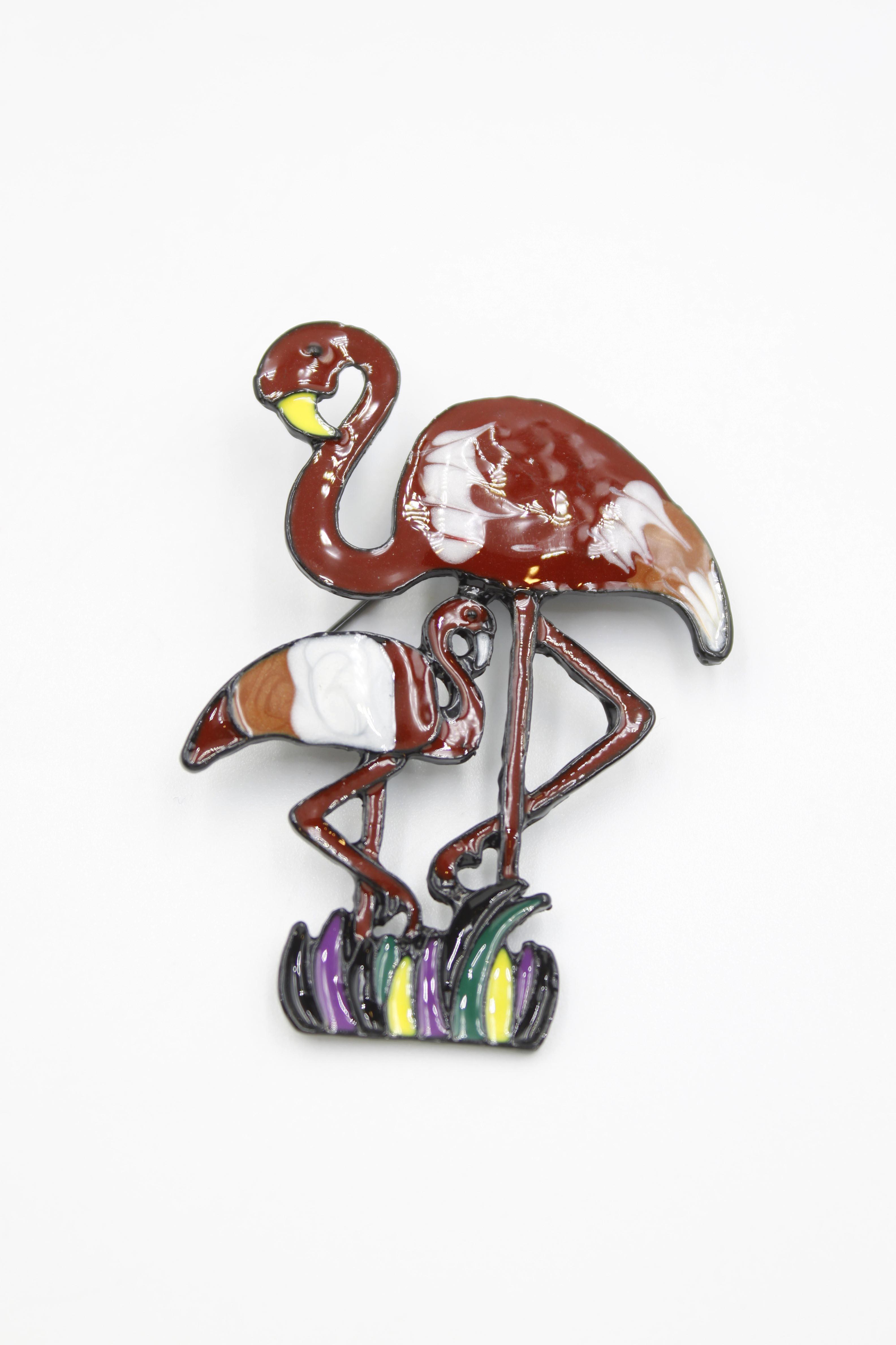 Flamingo Broş - Bordo