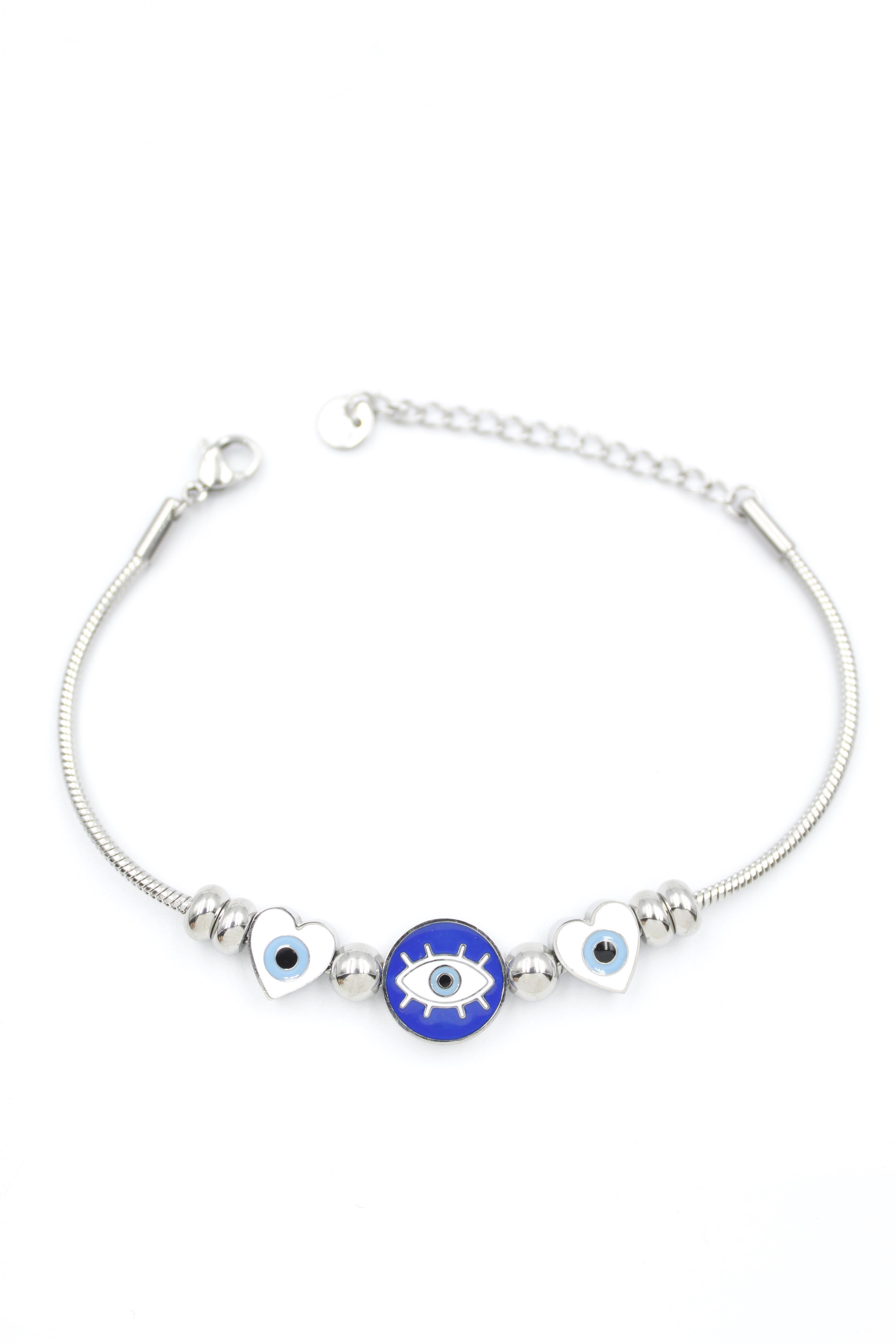 Göz Charm Bileklik - Gümüş