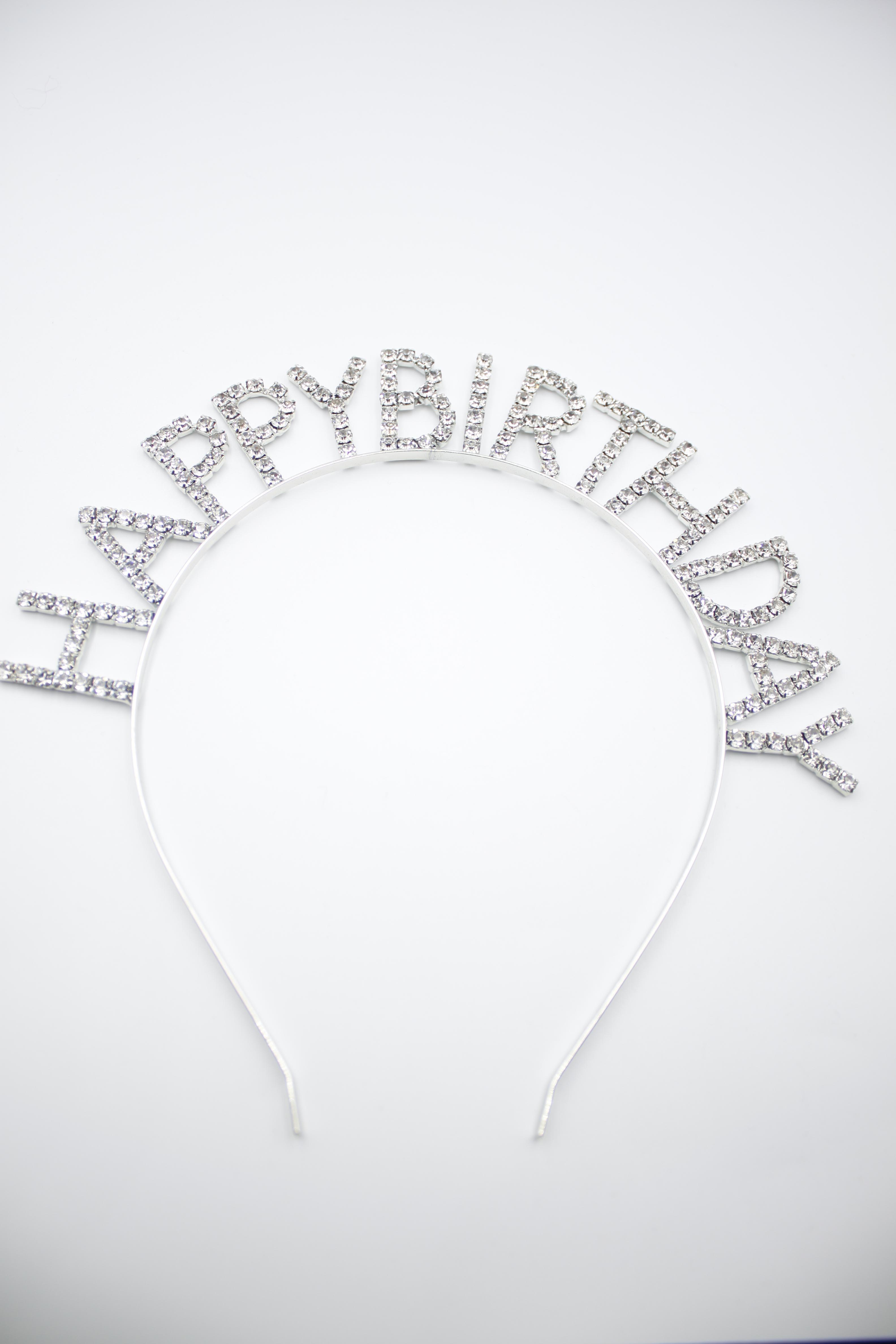 Happy Birtday Taşlı Taç - Gümüş
