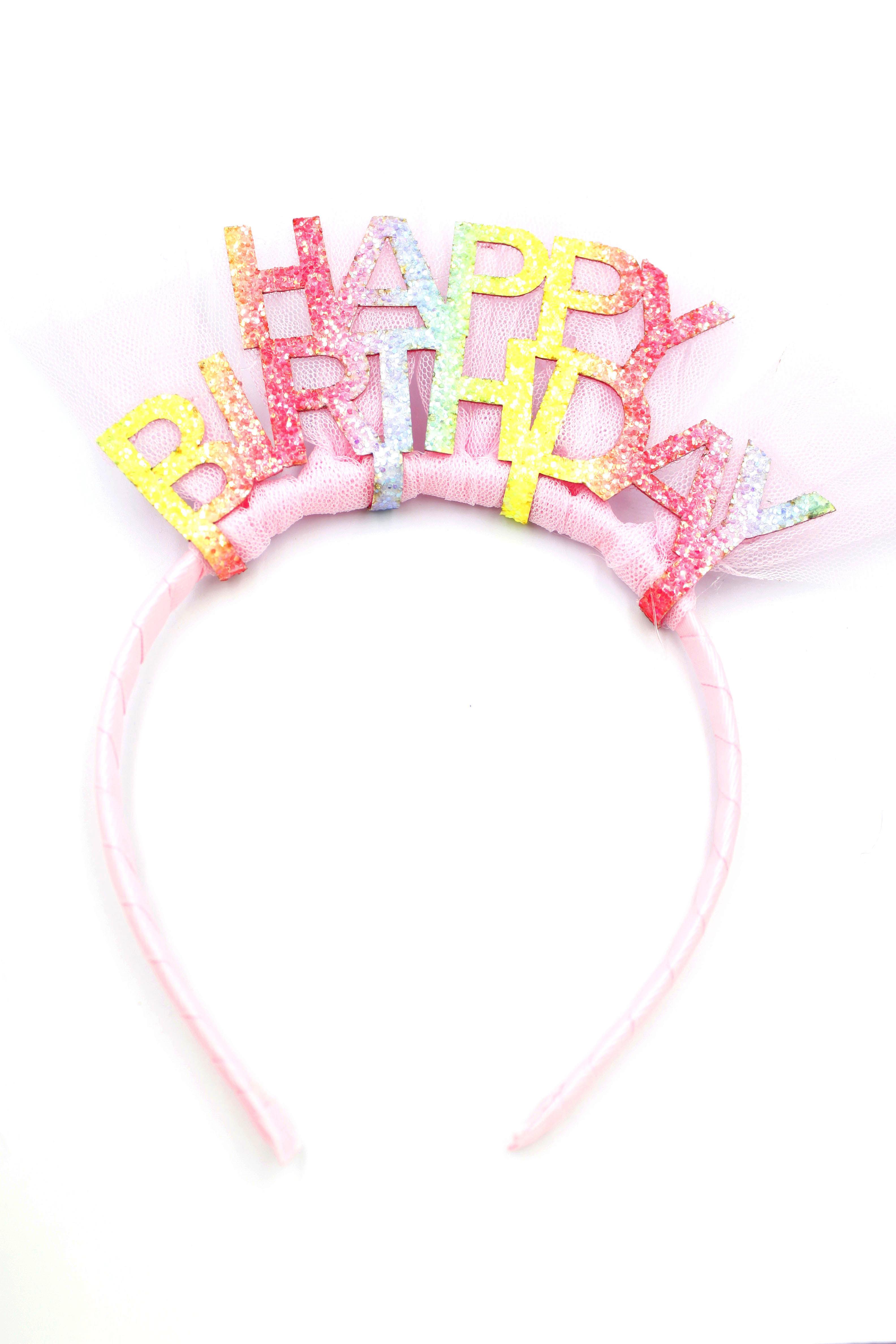 Happy Birthday Taç - Açık Pembe