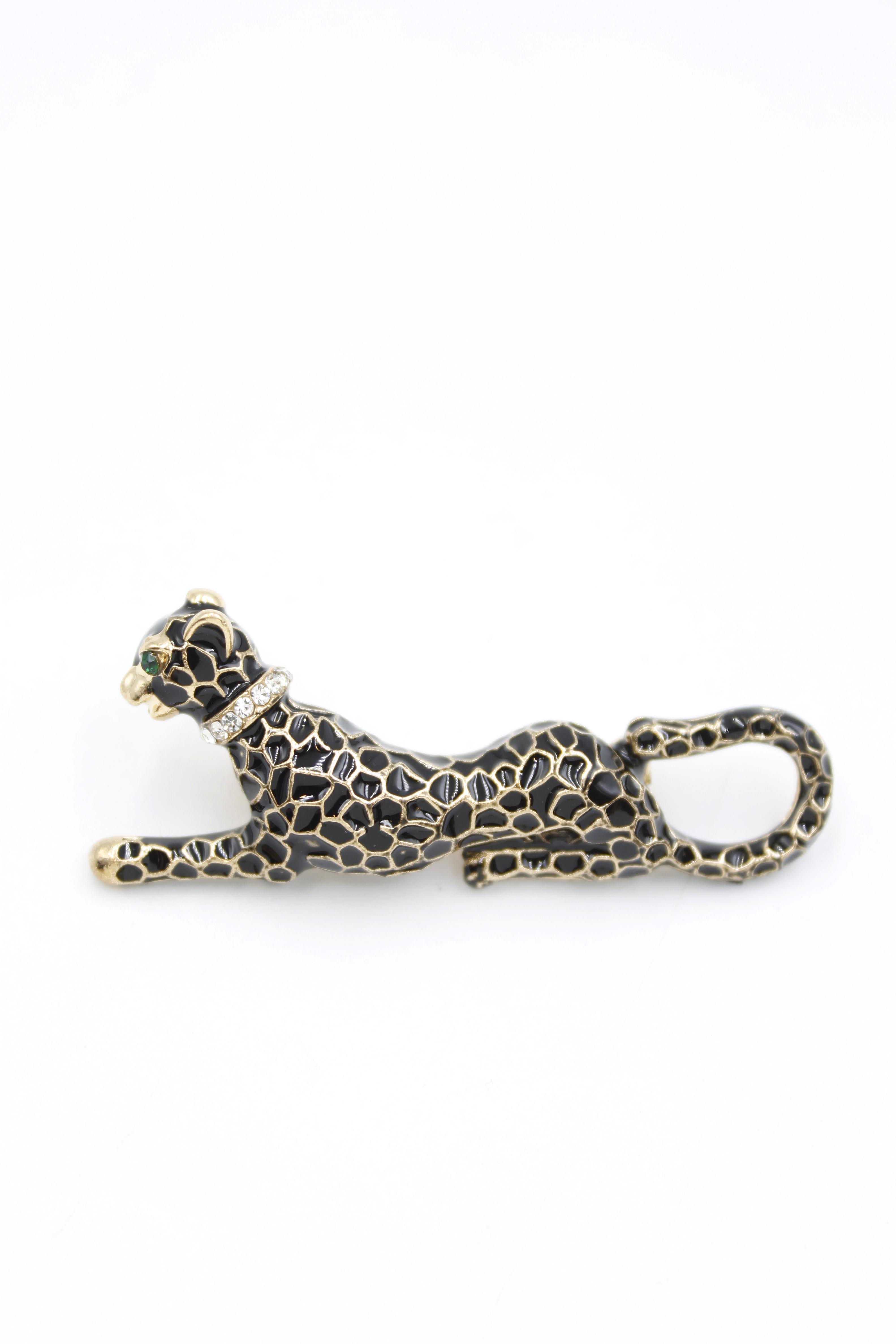 Leopar Broş - Siyah