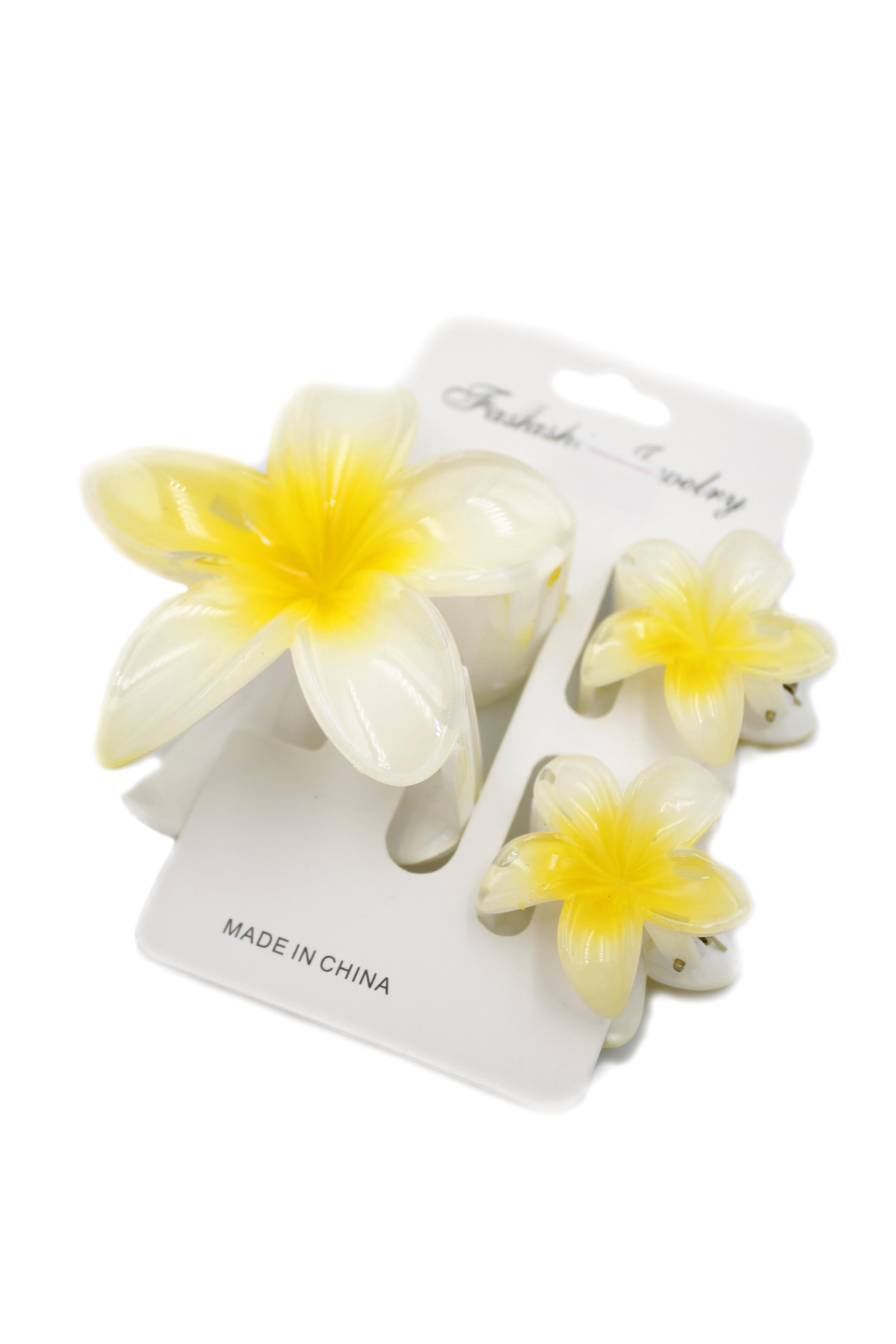 Lotus Set Tırmık Toka - Beyaz