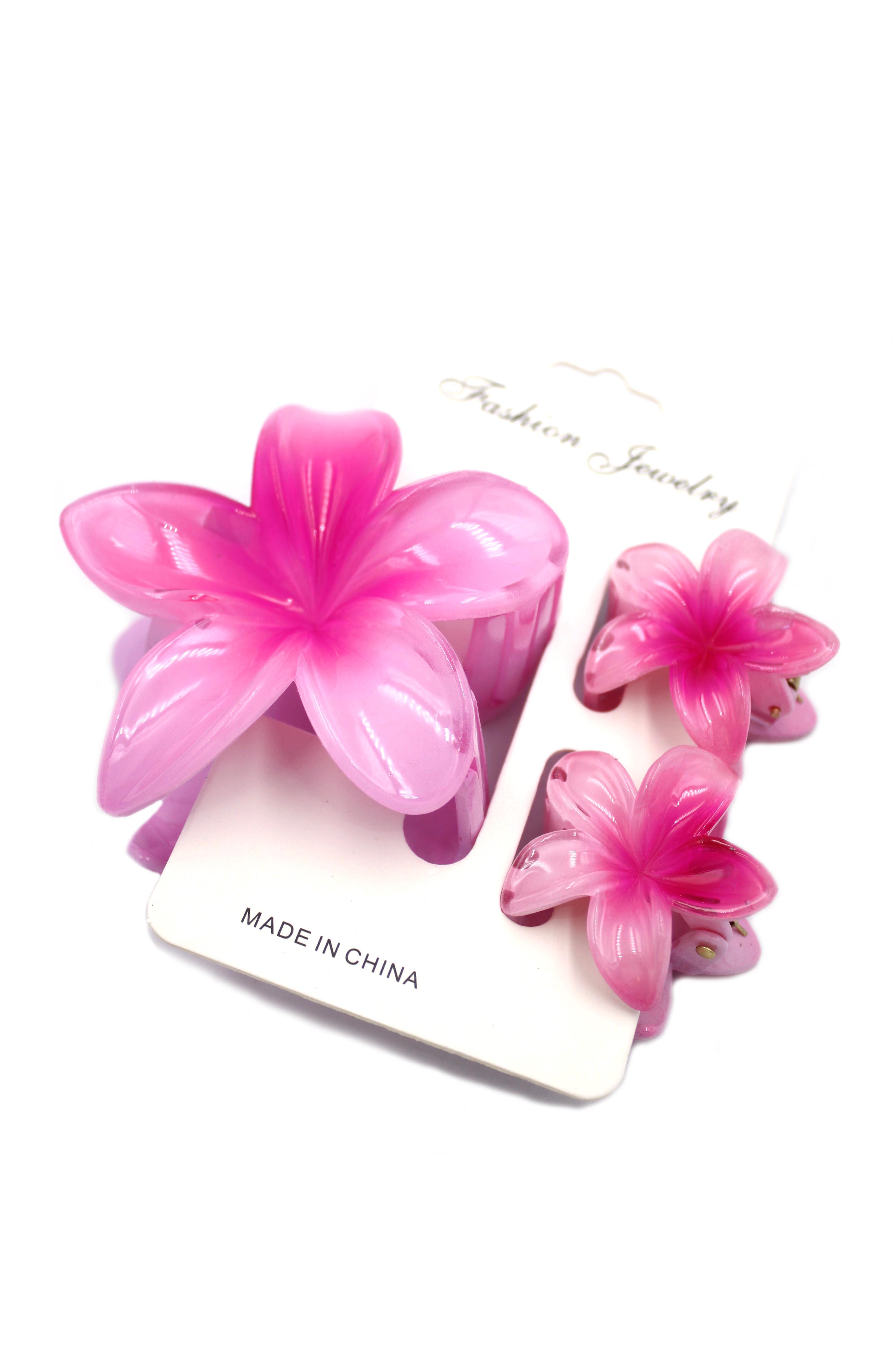 Lotus Set Tırmık Toka - Pembe