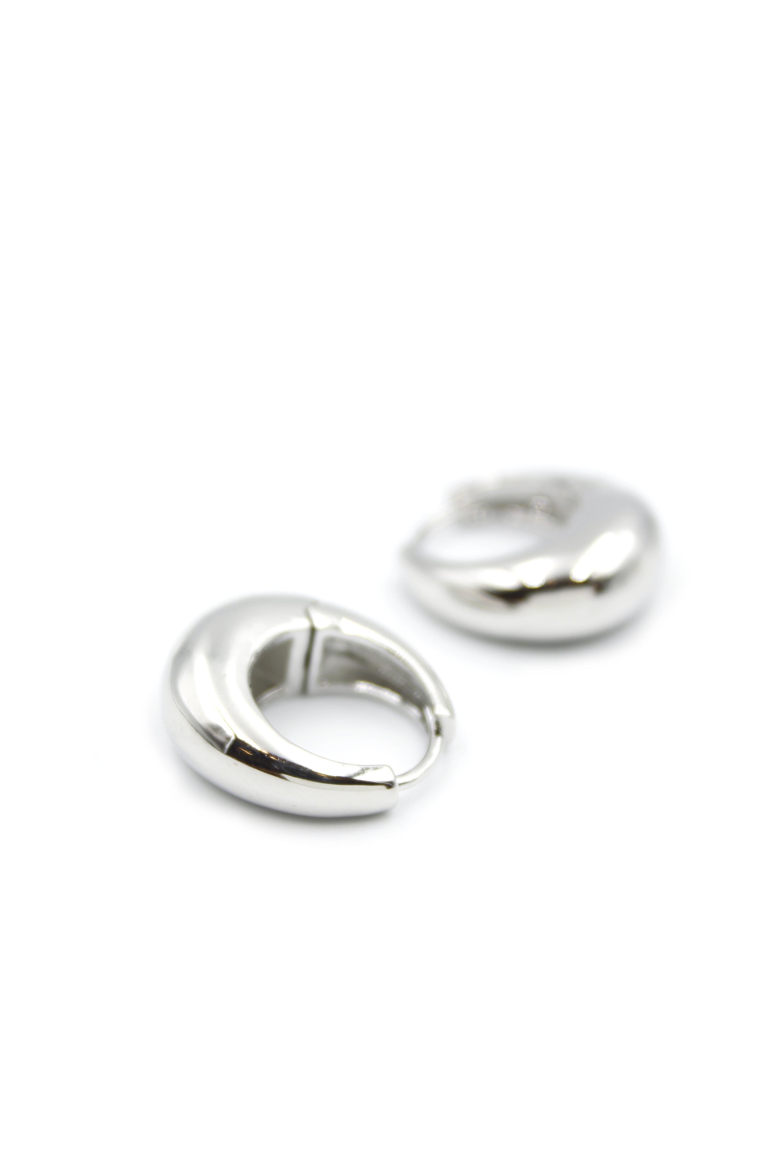 Oval Halka Küpe - Gümüş