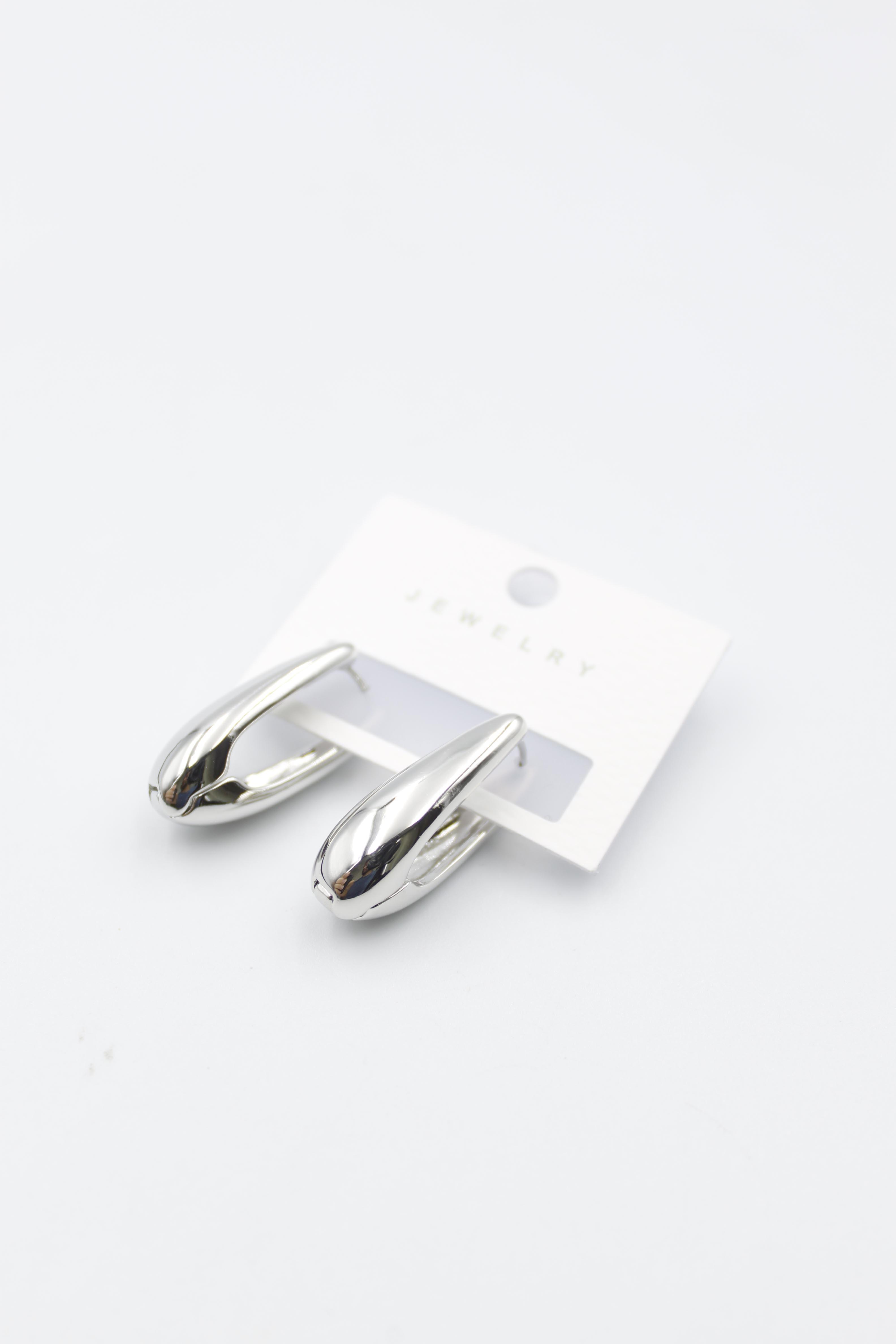 Oval Küpe - Gümüş