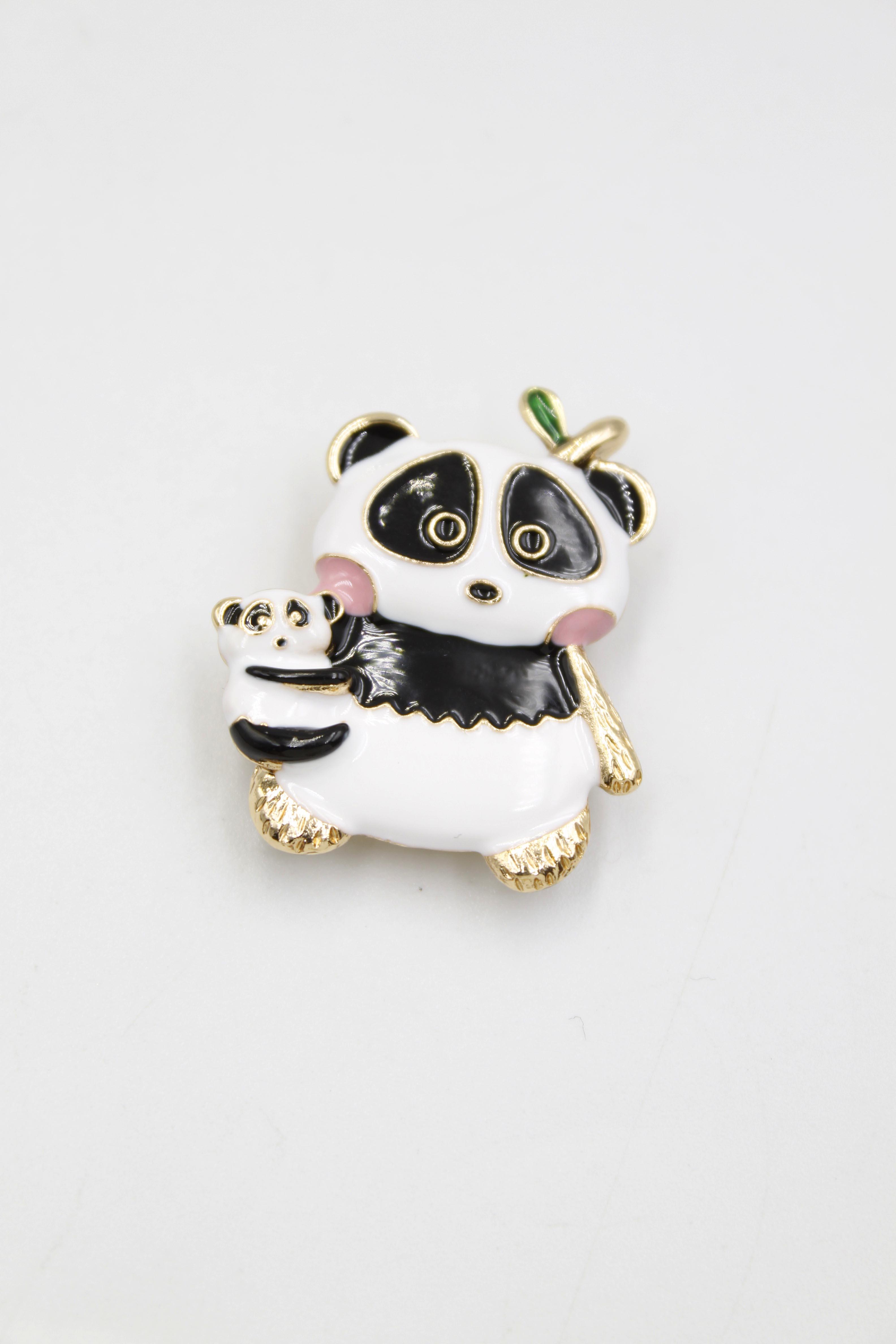 Panda Broş - Beyaz