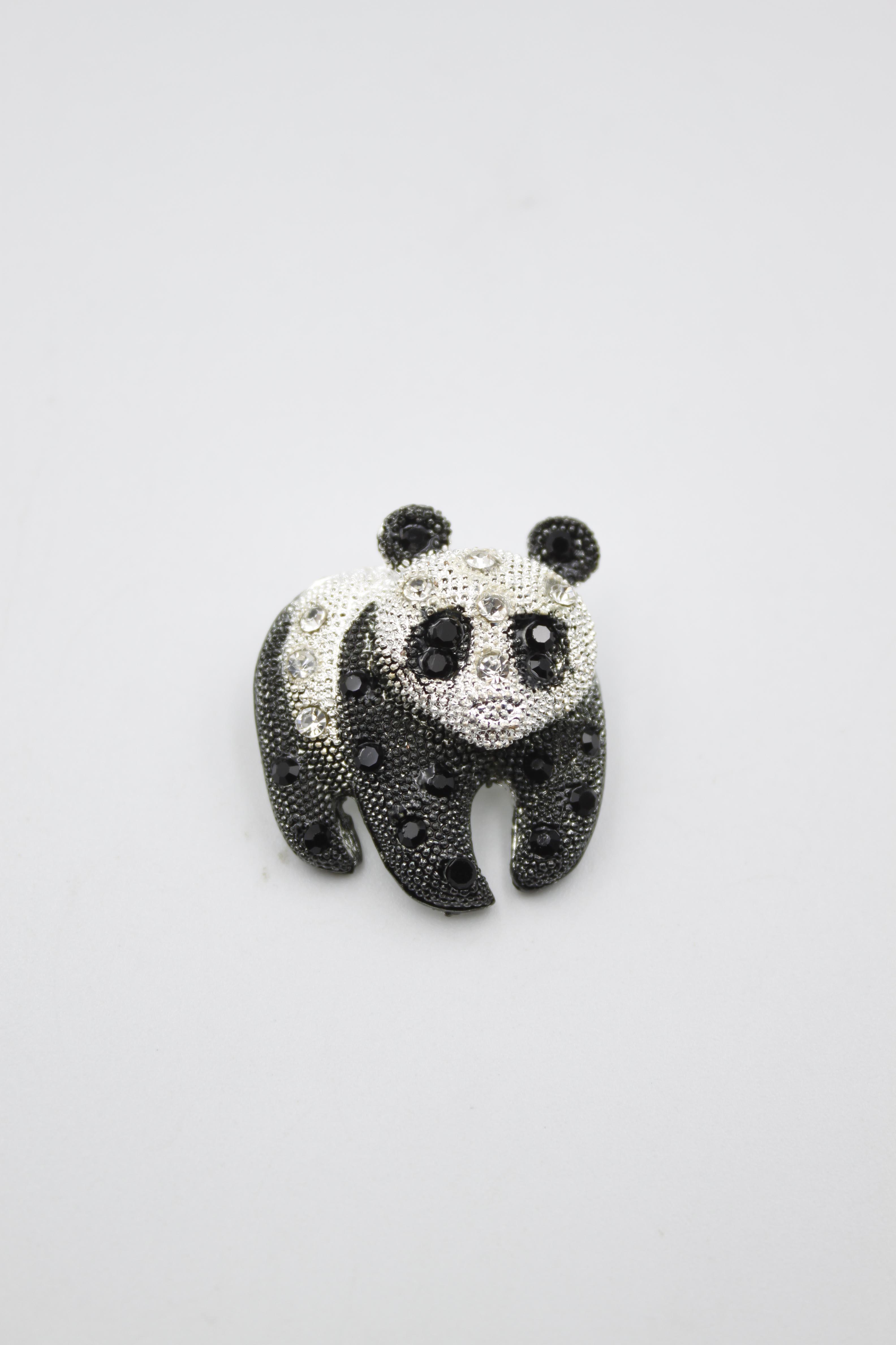 Panda Broş - Siyah
