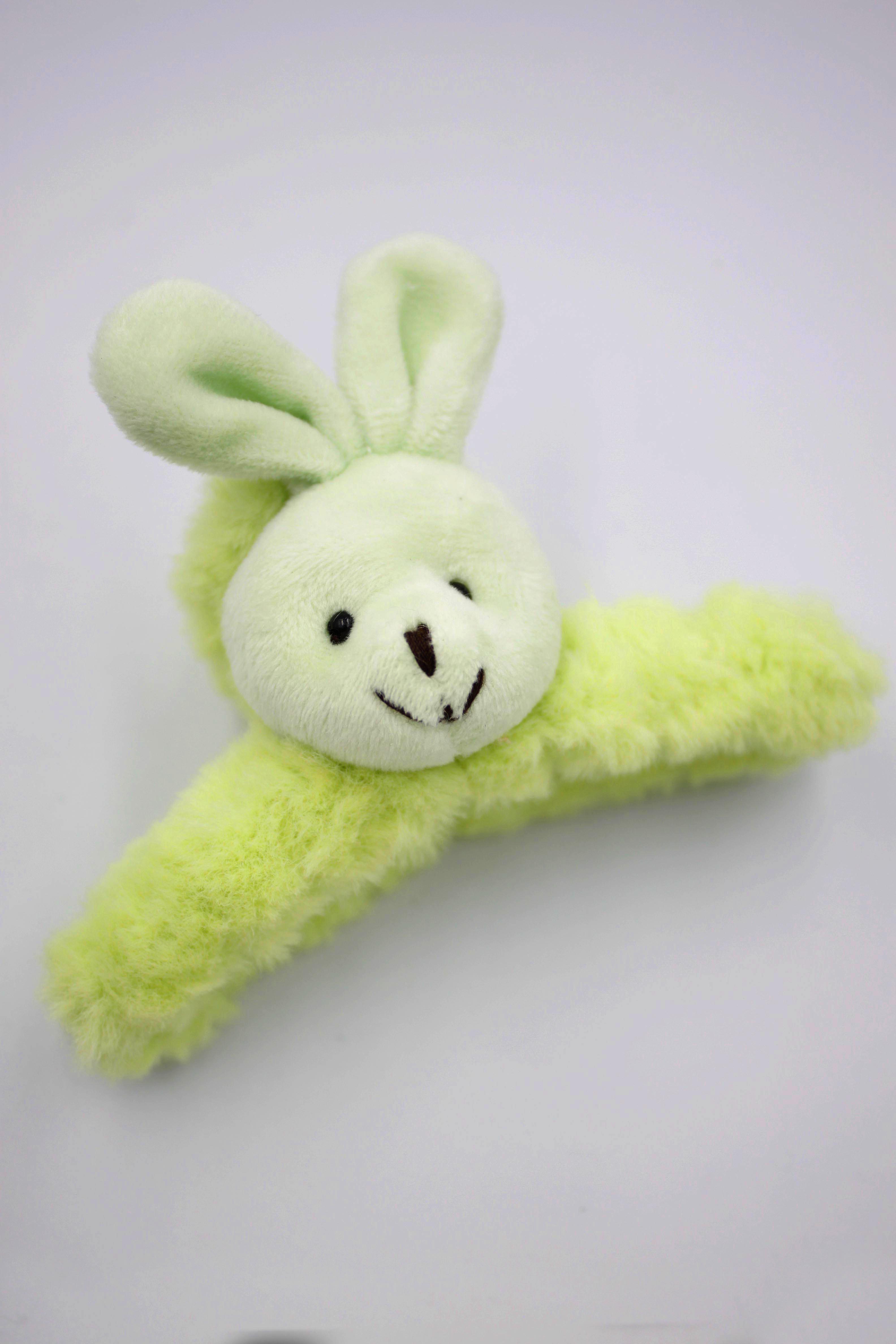 Peluş Tavşan Tırmık Toka - Yeşil