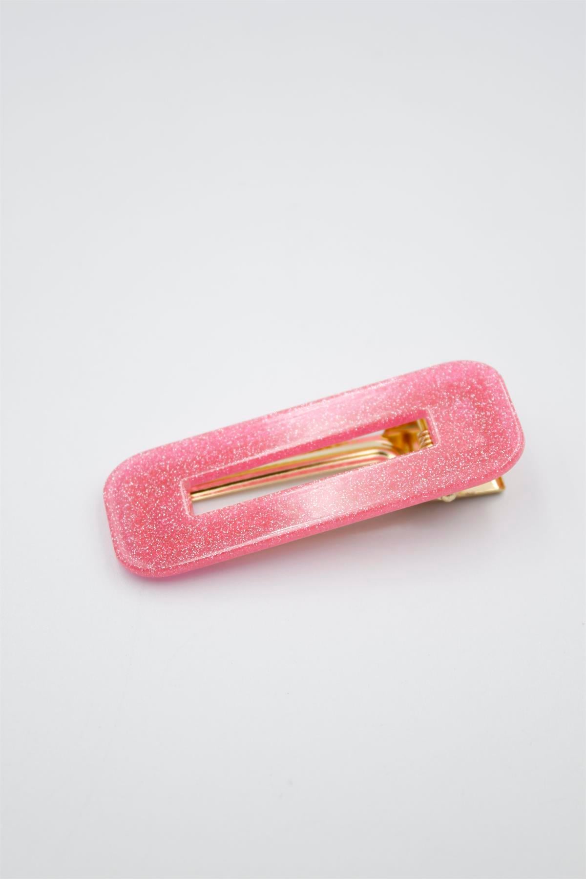 Simli Dikdörtgen Pens Toka - Pembe