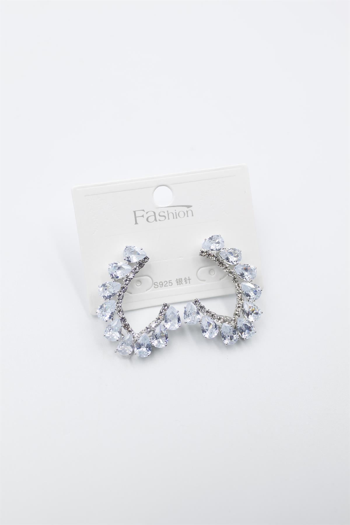 Taşlı Küpe - Gümüş