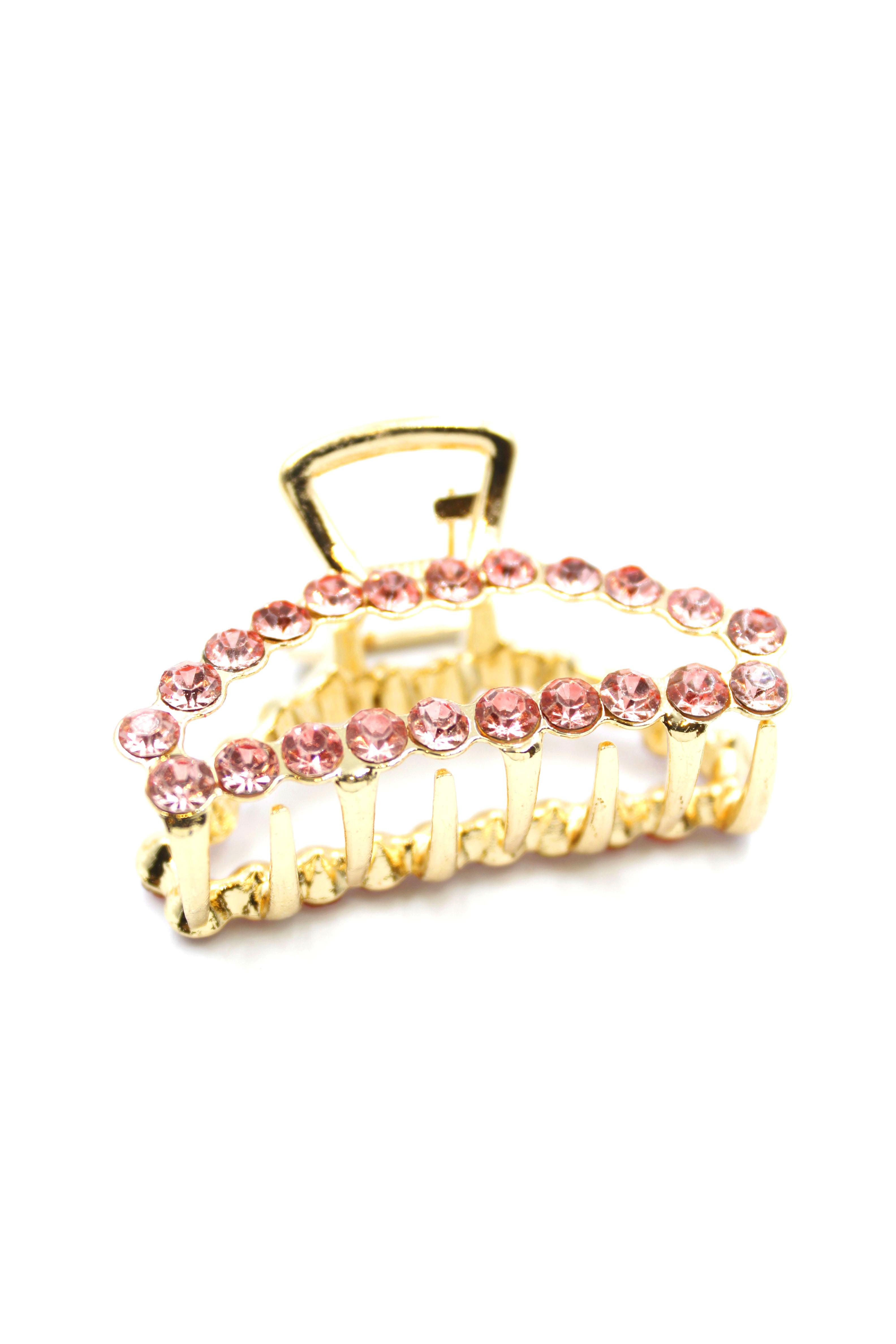 Taşlı Metal Toka - Pembe