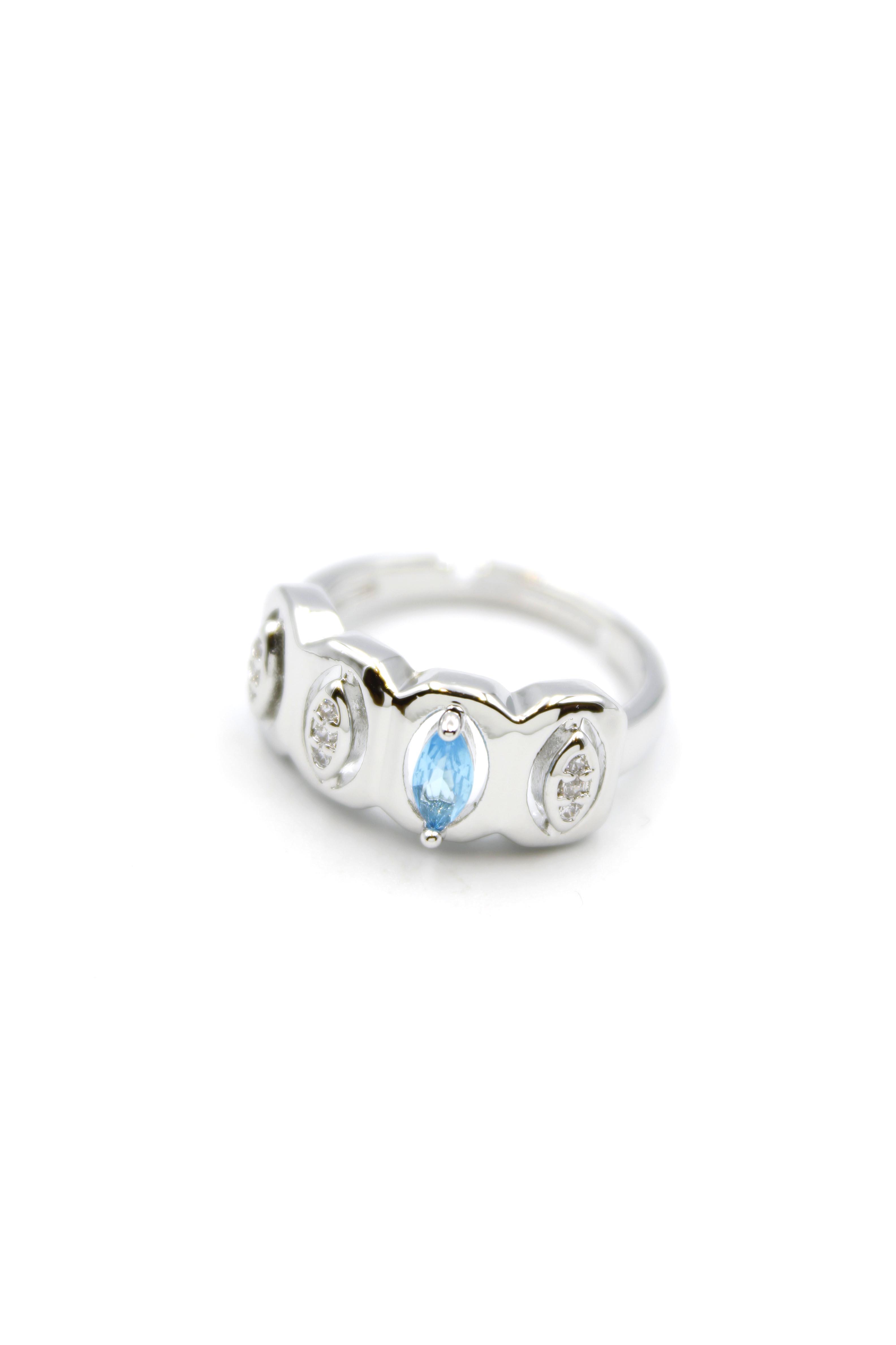 Taşlı Vip Yüzük - Gümüş