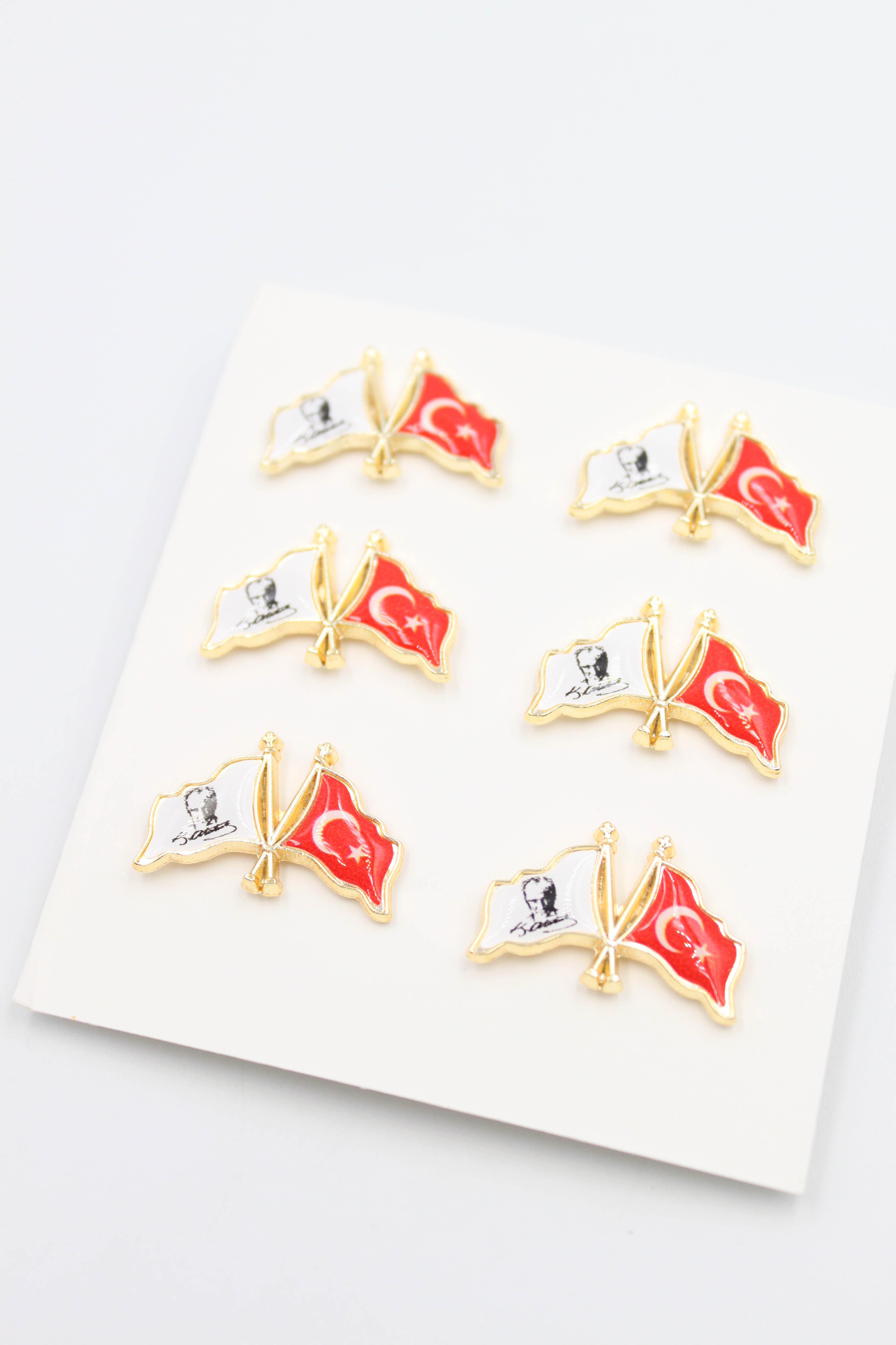 Türk Baykraklı Rozet - Altın - Toptan Takı