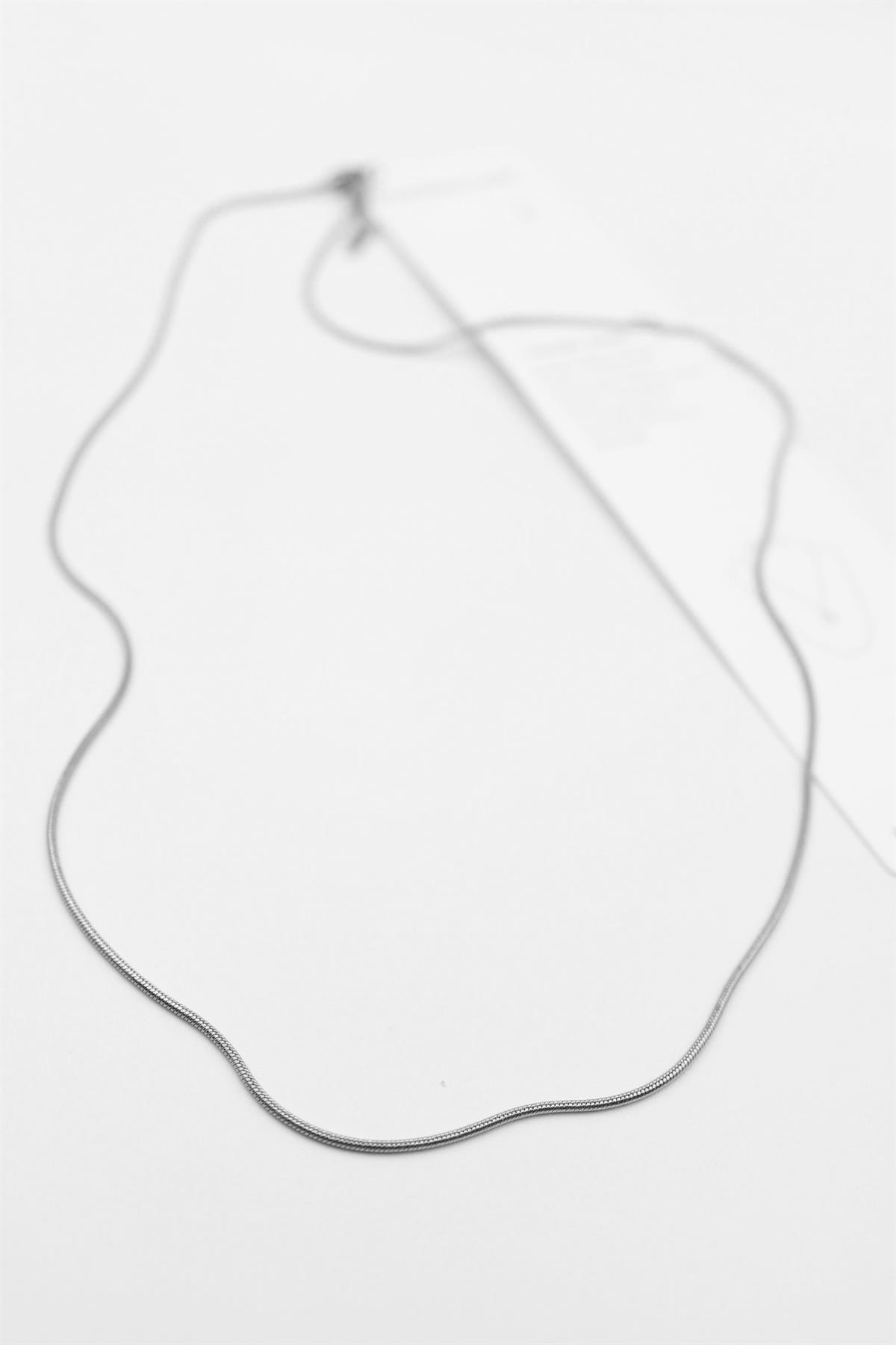Yılan Zincir Kolye (60 cm) - Gümüş