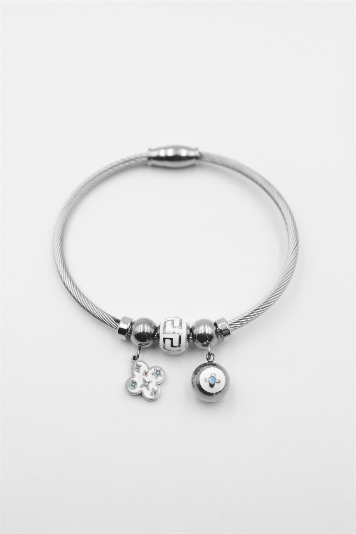 Yonca Charm Bilezik - Beyaz