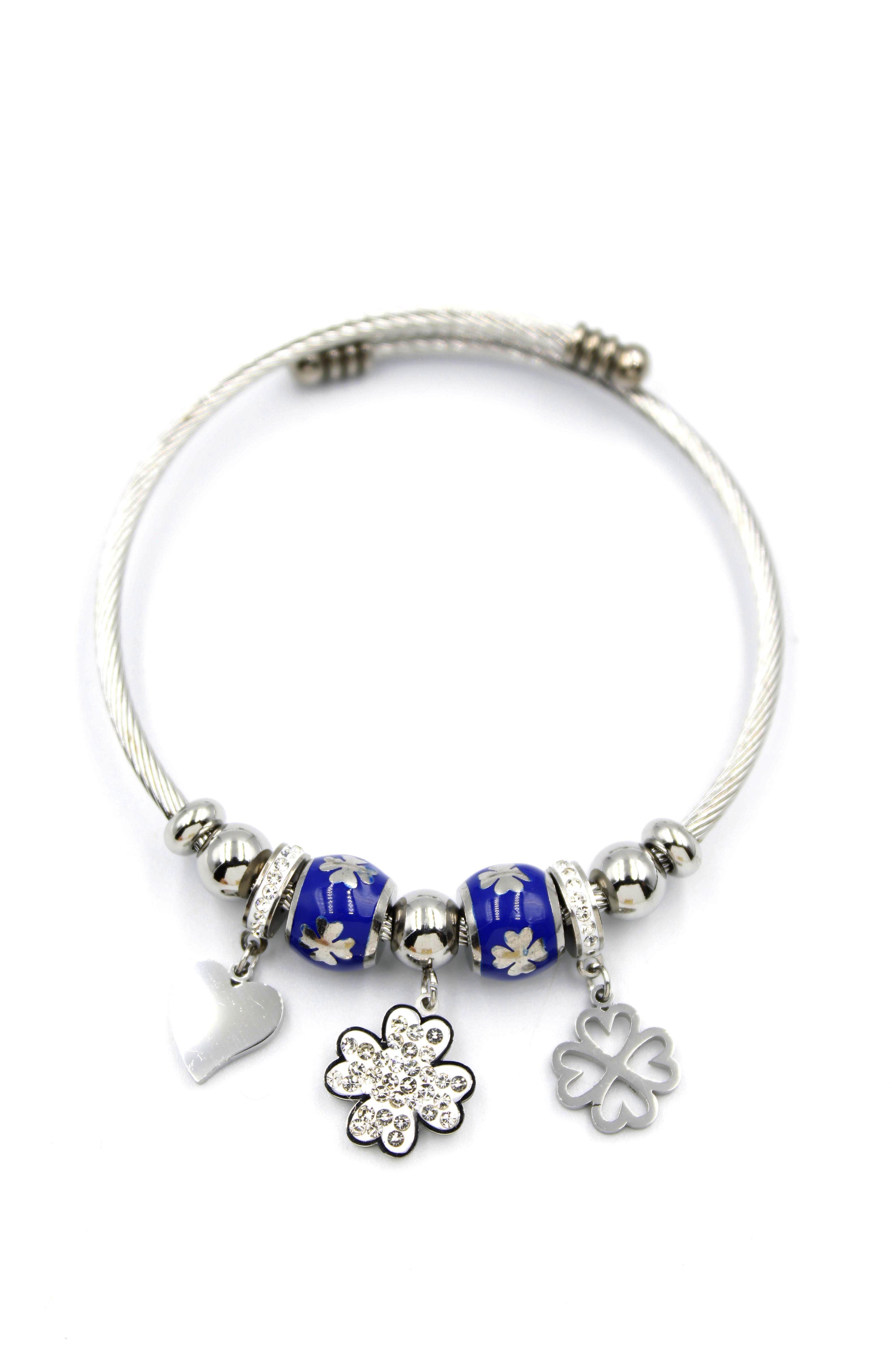 Yonca Charm Bilezik - Gümüş