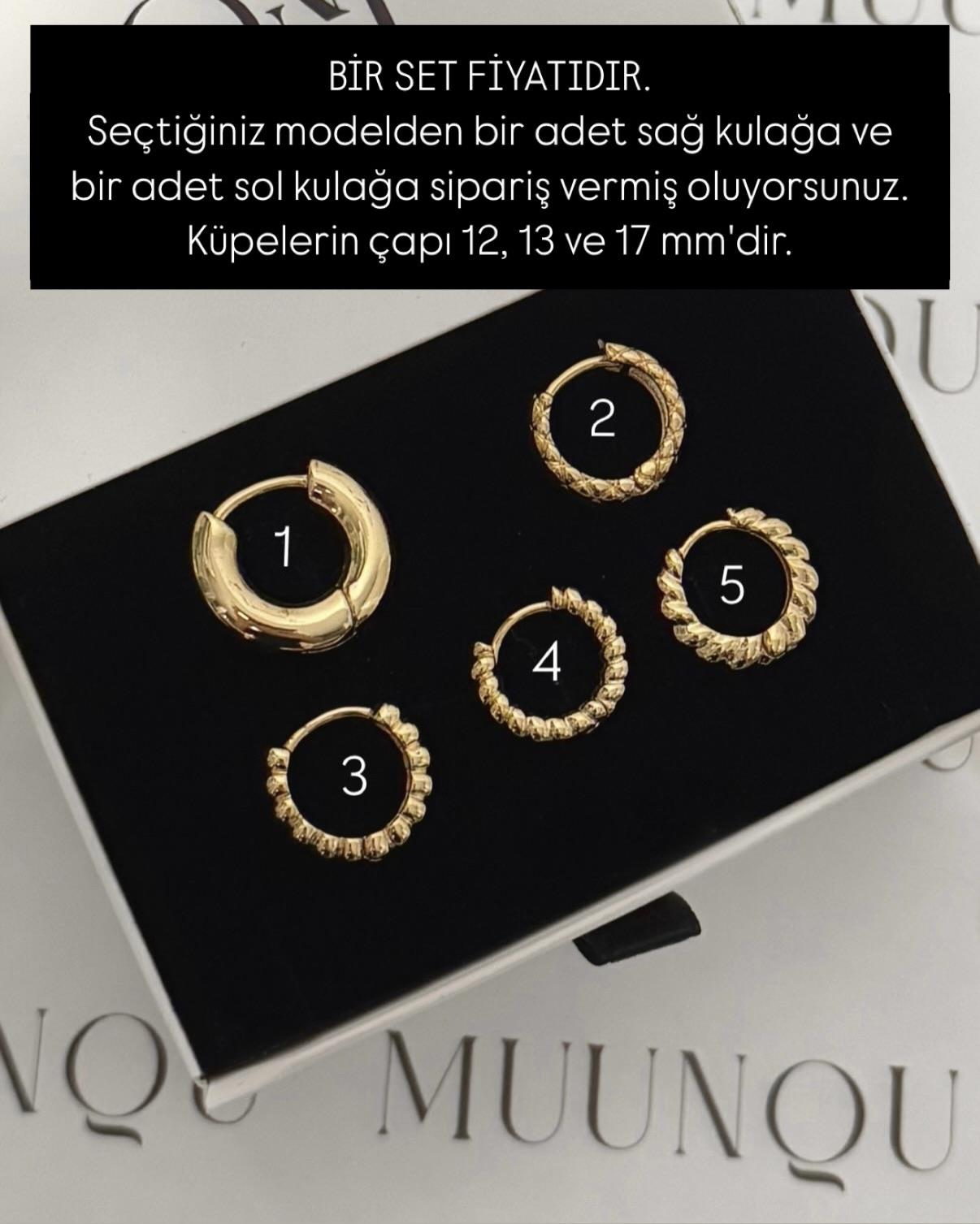 Gold Döküm Bir Set Küpe Karışık Model