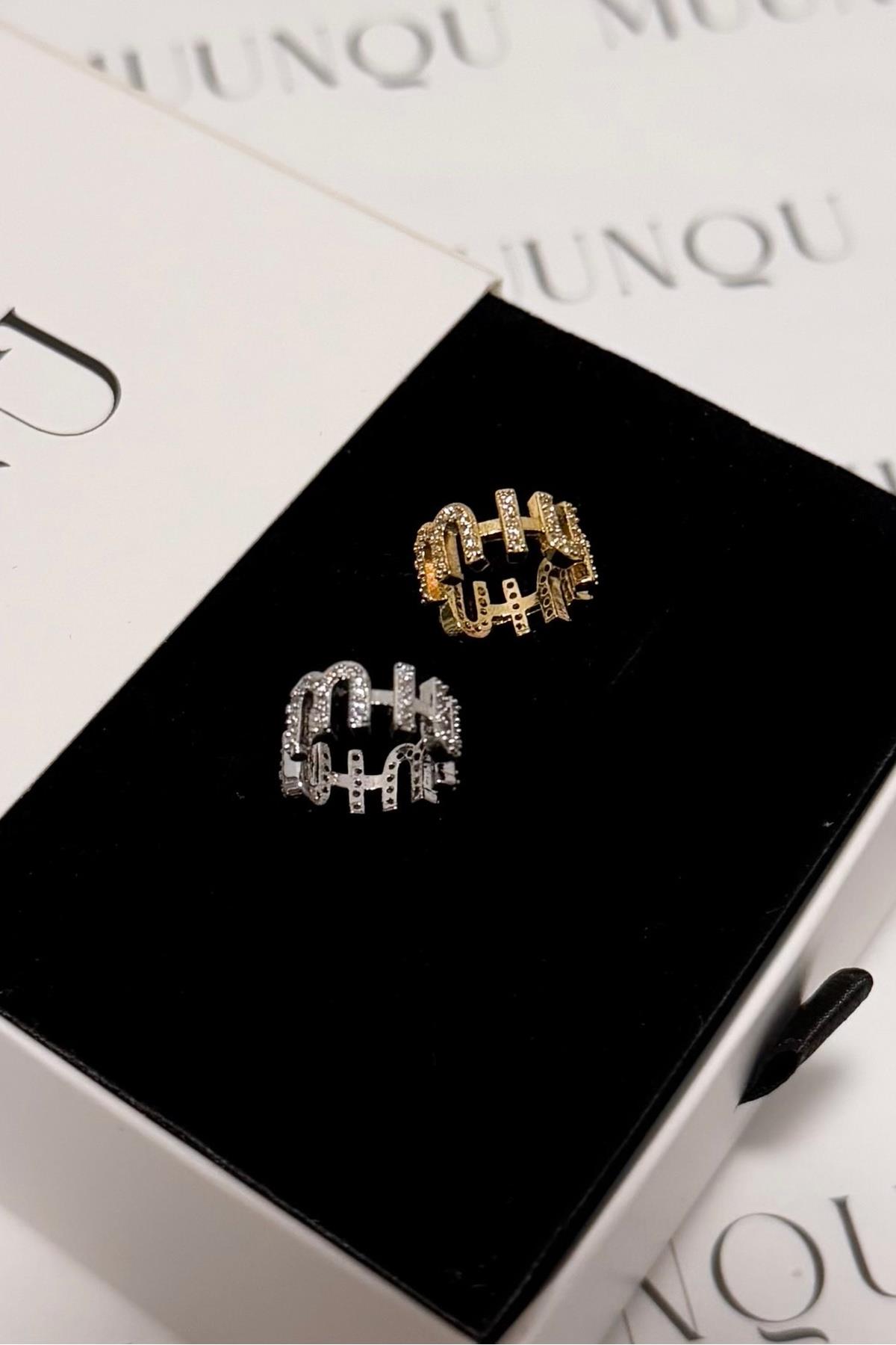 Gold Gümüş A.K. Mmiu Taşlı Earcuff